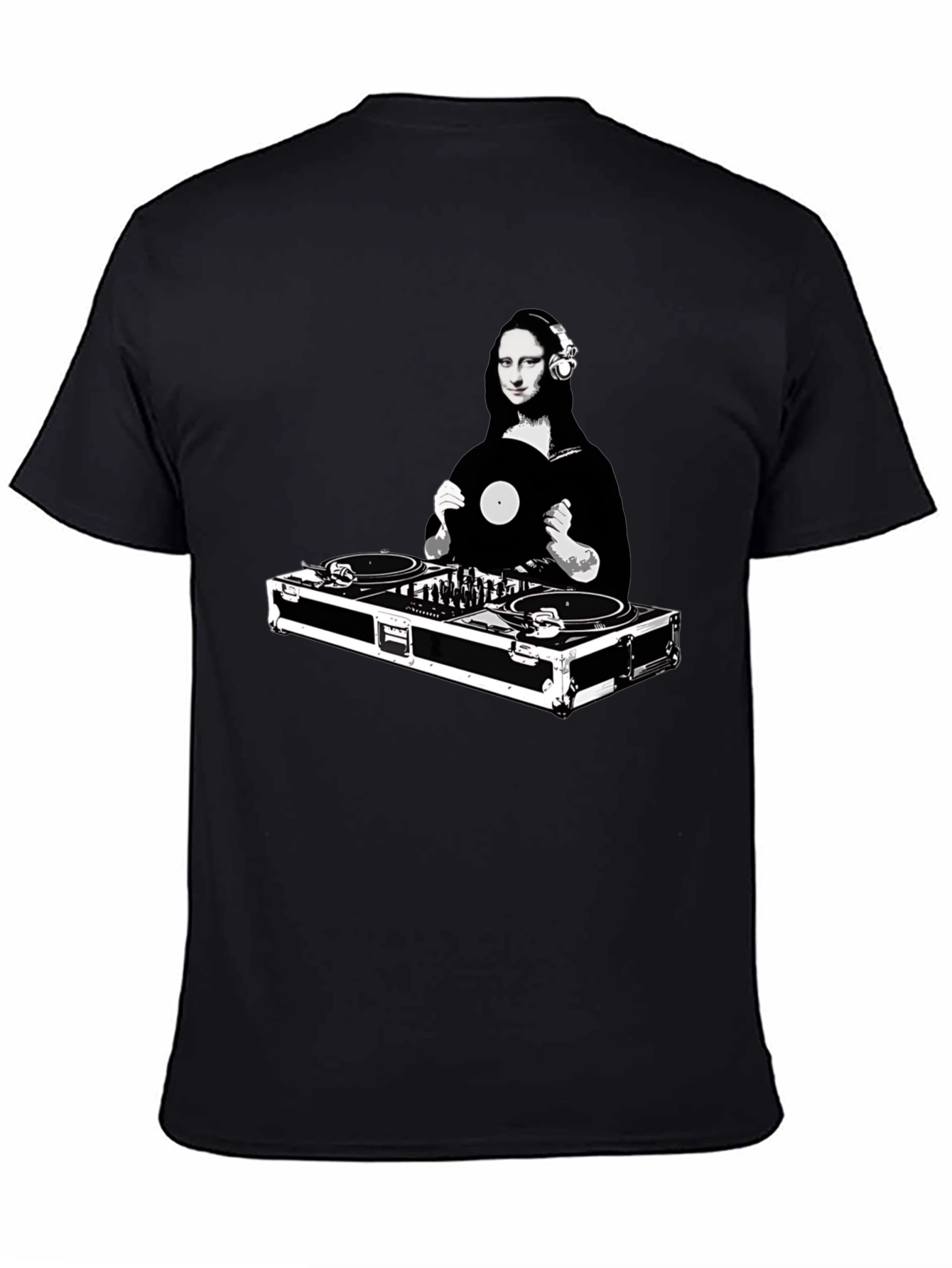 Black DJ Mona Lisa Graphic Tee - Unisex view 4