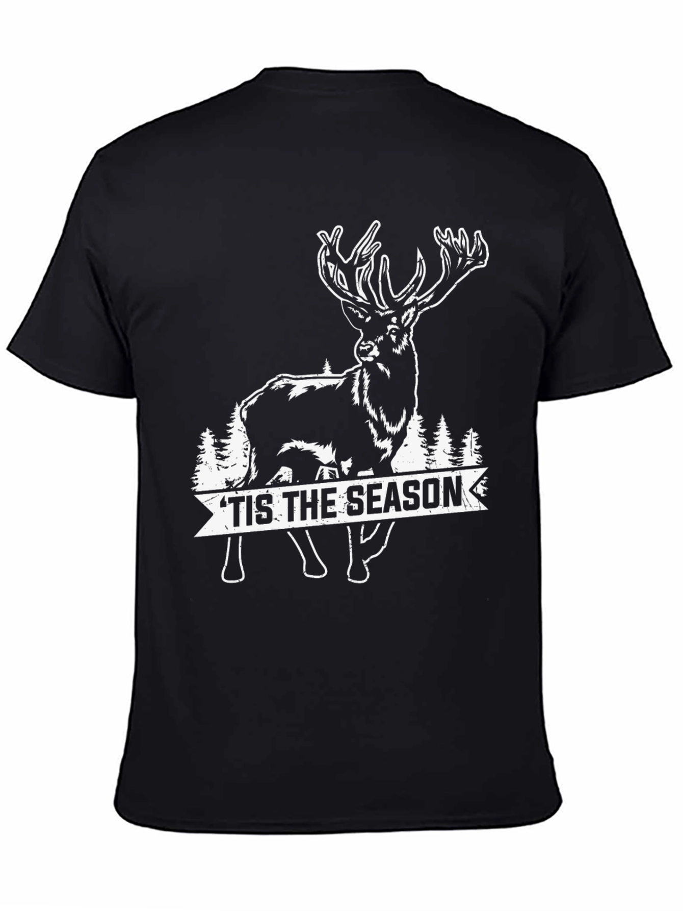 Black Holiday Deer Graphic Tee - 'Tis the Season view 4