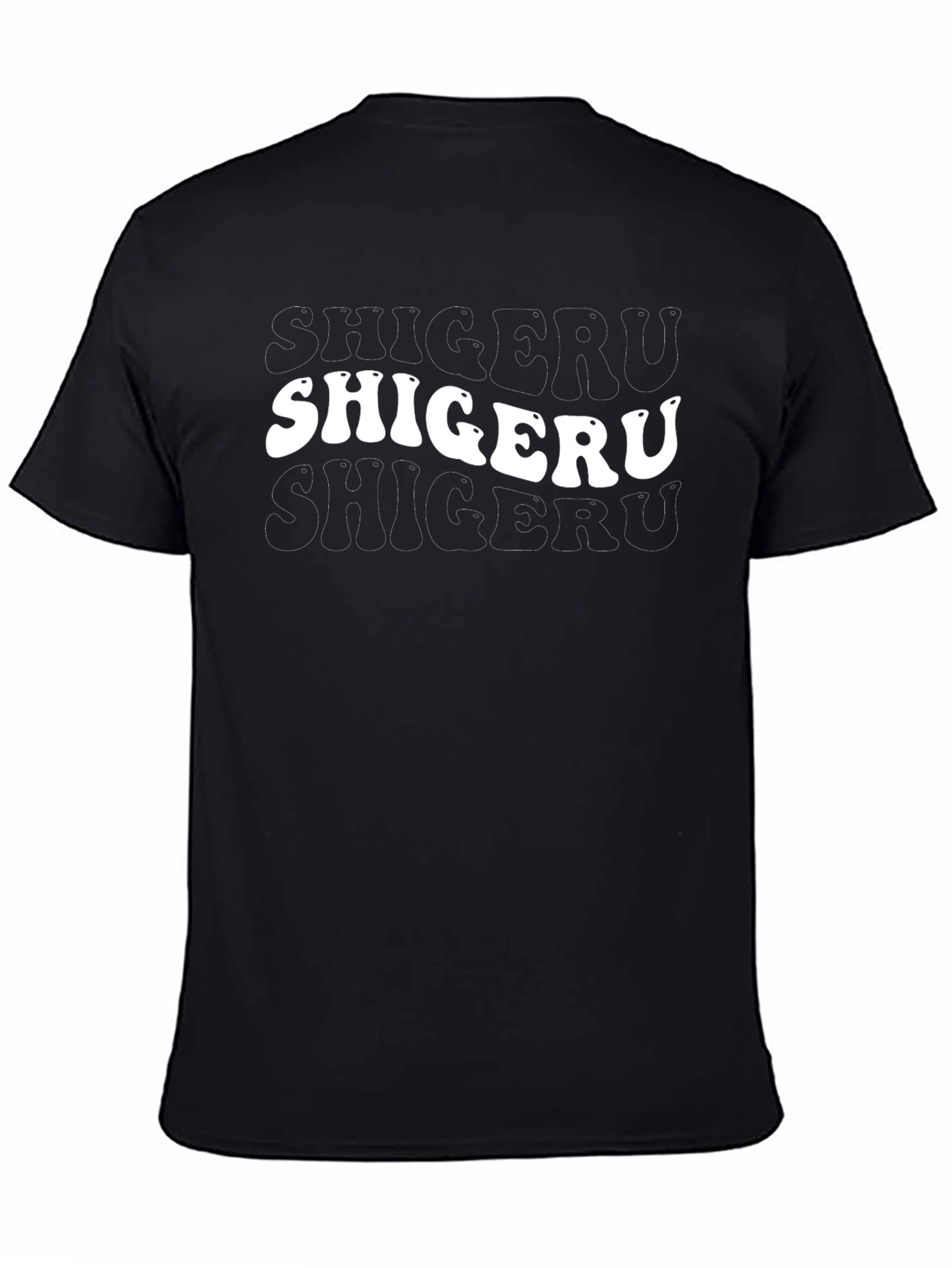 Black Shigeru Text Graphic T-Shirt - Soft Cotton Blend view 4