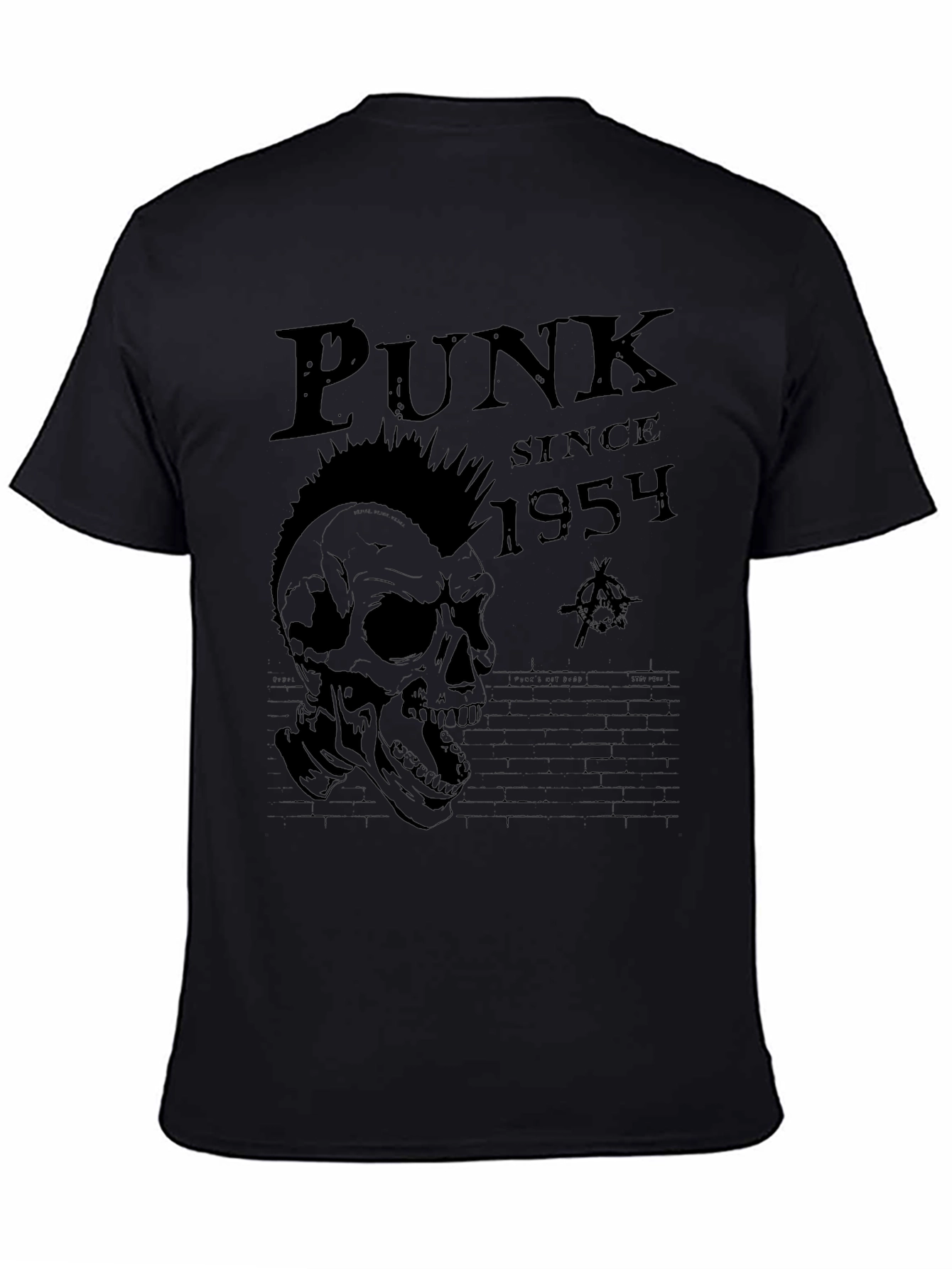 Black Punk Since 1954 Skull Graphic T-Shirt view 4