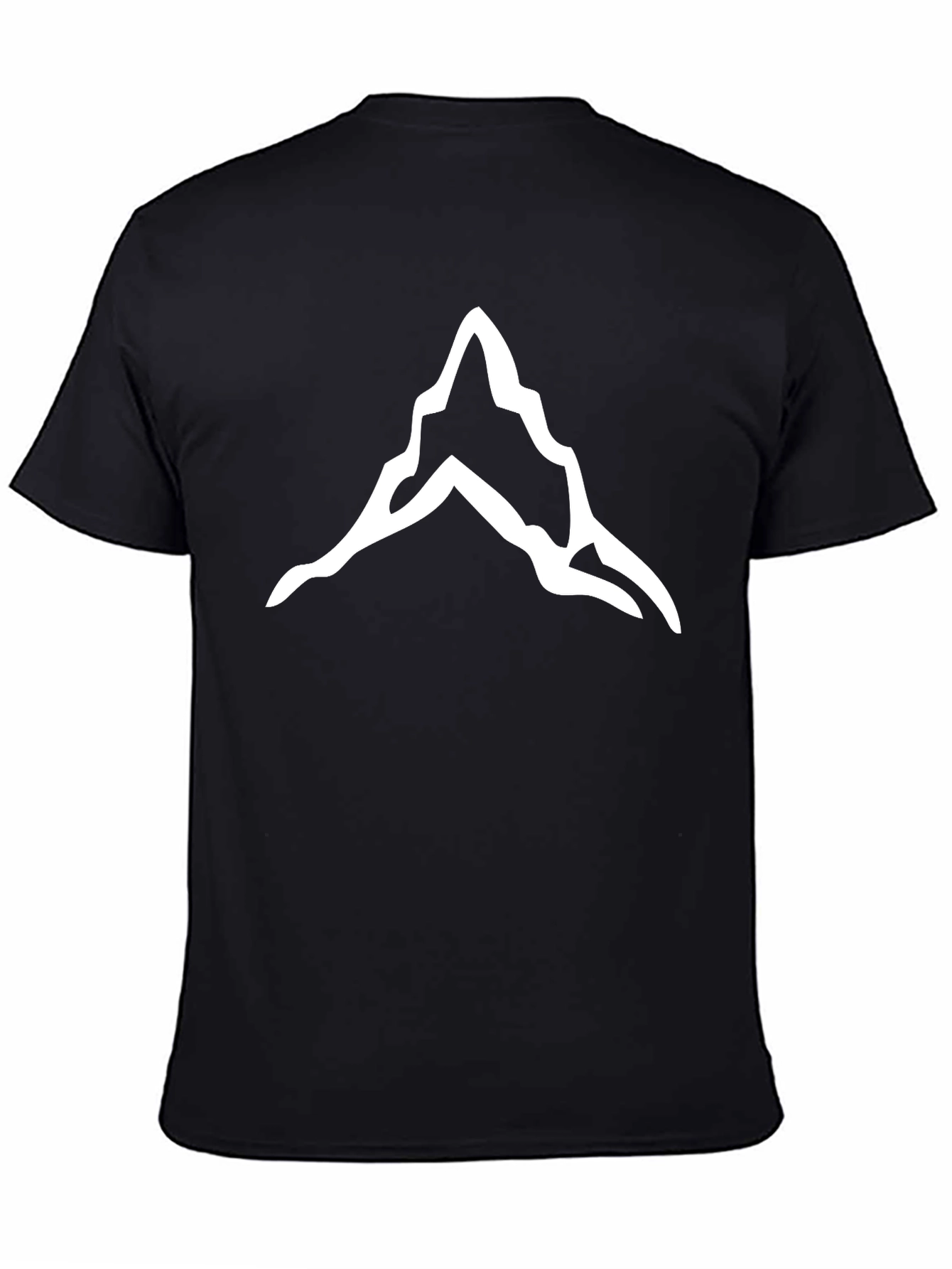 Black Mountain Peak Graphic Tee - Black Cotton T-Shirt view 4