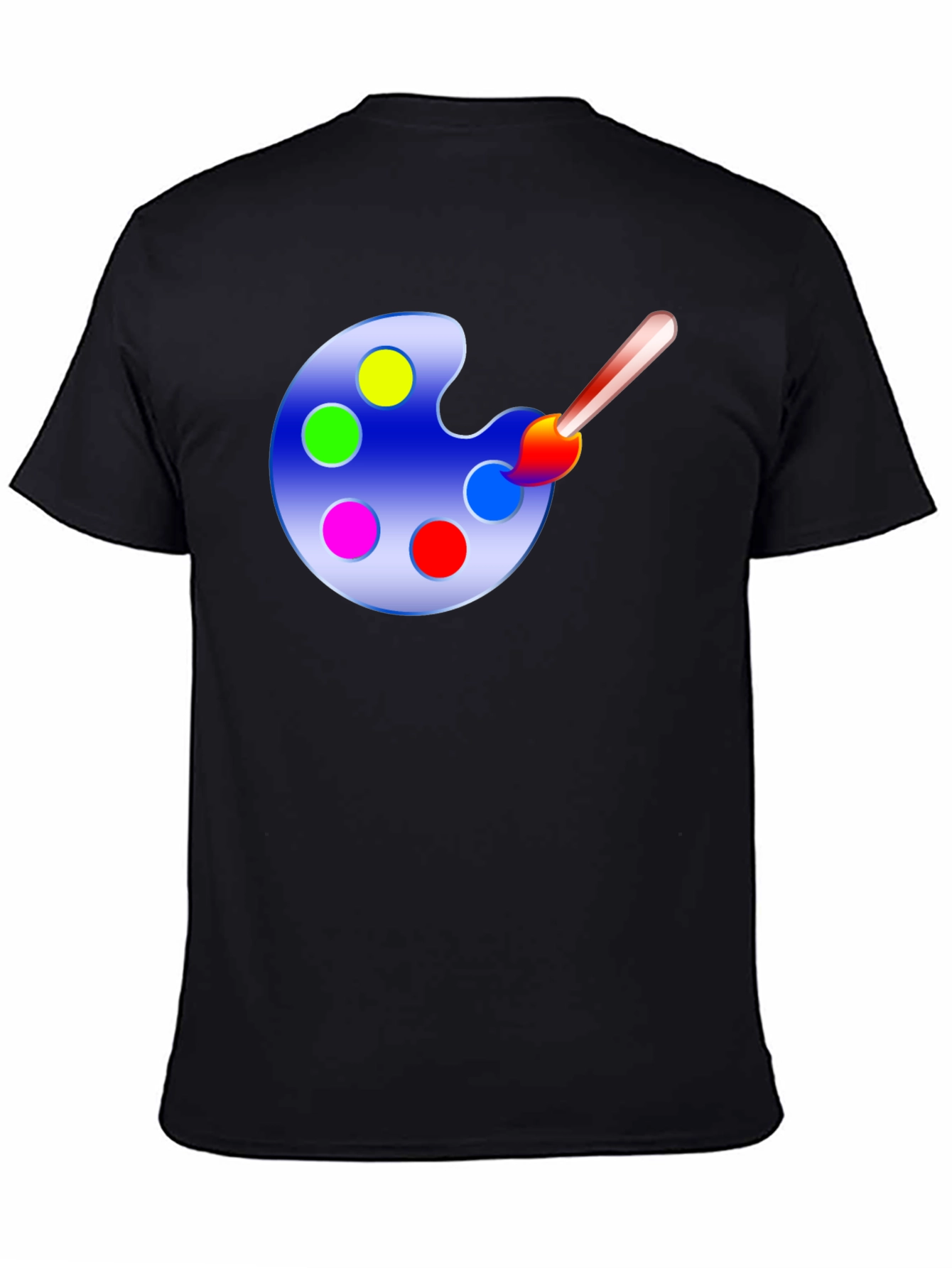 Black Painter's Palette Graphic Tee - Art Lover's T-Shirt view 4