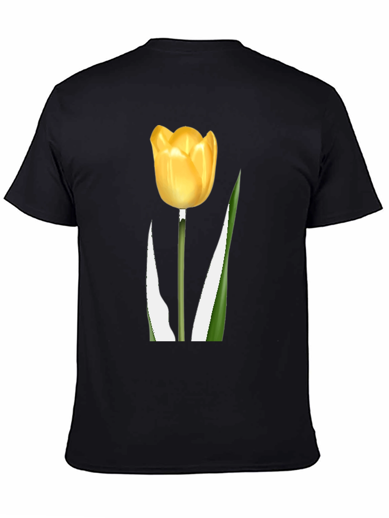 Black Tulip Graphic Tee - Black Cotton Blend view 4