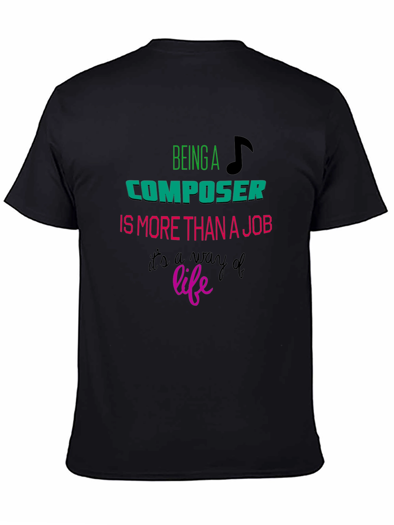 Black Composer Lifestyle Tee - Musician Gift Shirt view 4