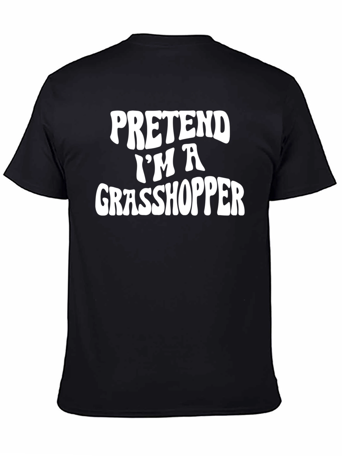 Black Pretend I'm A Grasshopper Novelty T-Shirt view 4