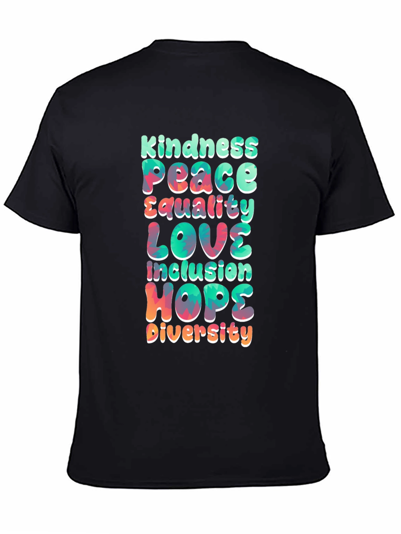 Black Kindness Peace Love Equality T-Shirt view 4