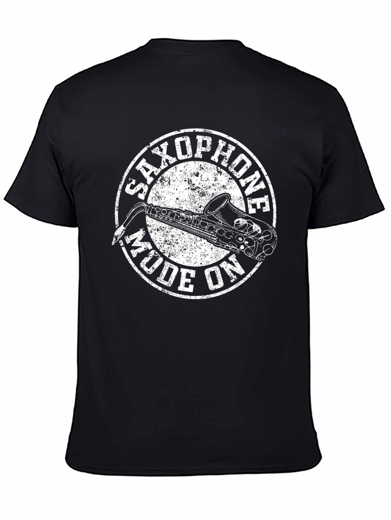 Black Saxophone Mode On T-Shirt - Music Lover Tee view 4
