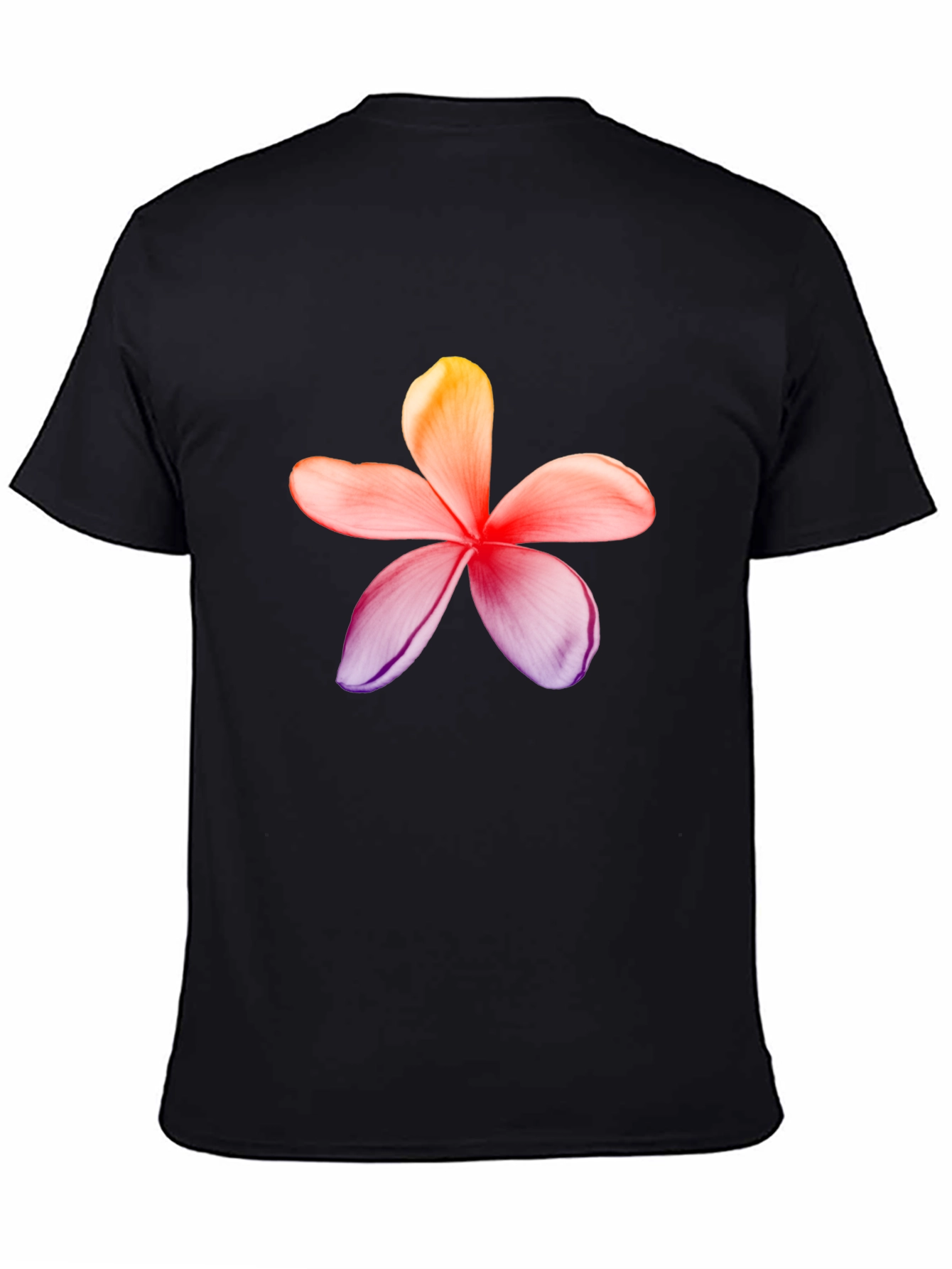 Black Floral Print Black T-Shirt view 4