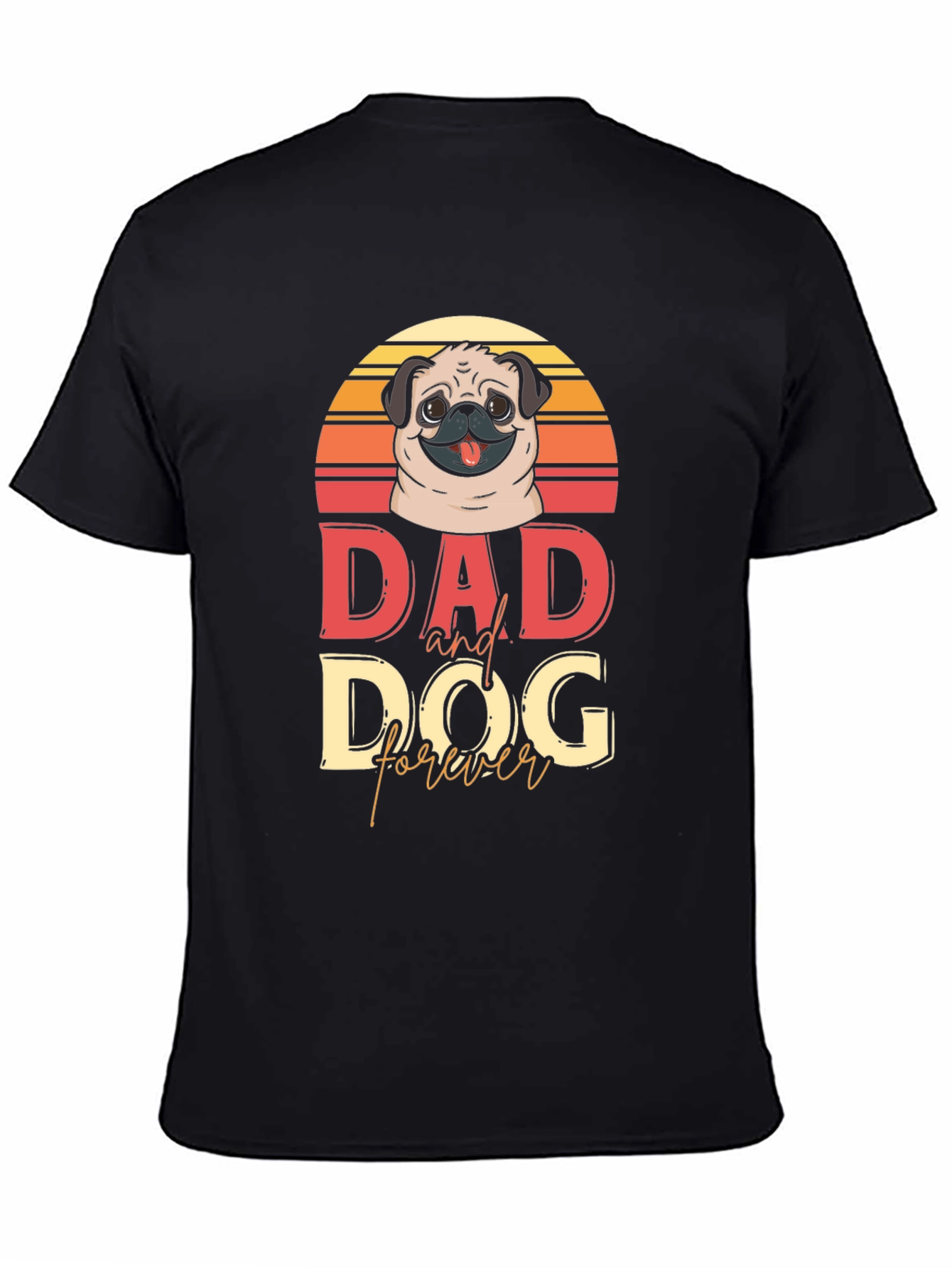 Black Dad and Dog Forever T-Shirt view 4