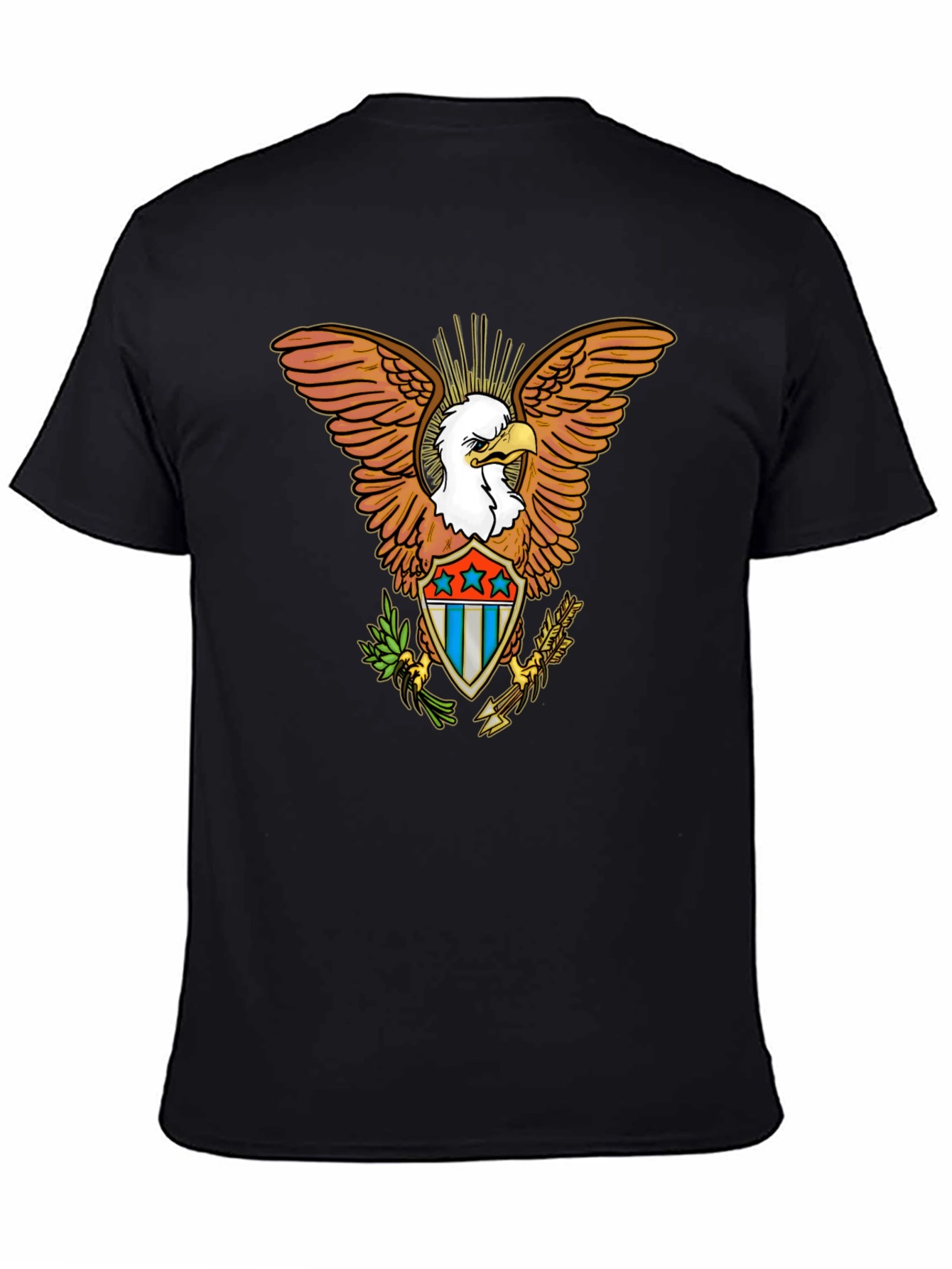 Black American Eagle Graphic Tee - Patriotic Style view 4