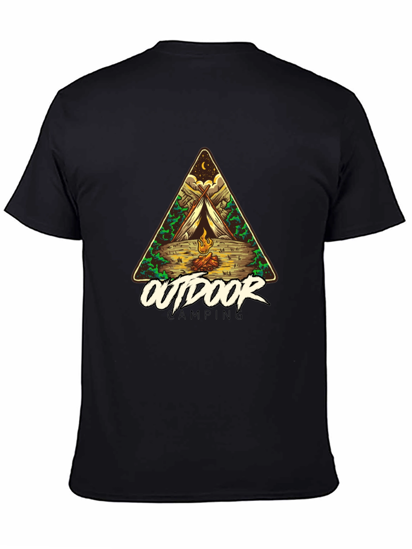 Black Outdoor Camping Graphic Tee - Adventure Awaits! view 4
