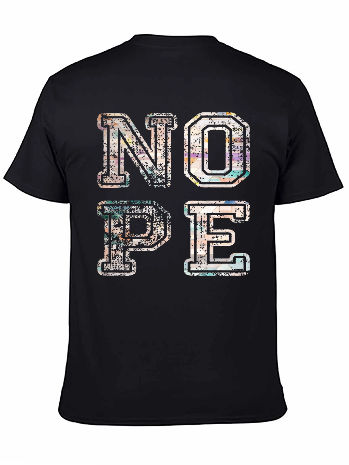 Black Trendy "NOPE" Graphic Print T-Shirt - Casual Style view 4