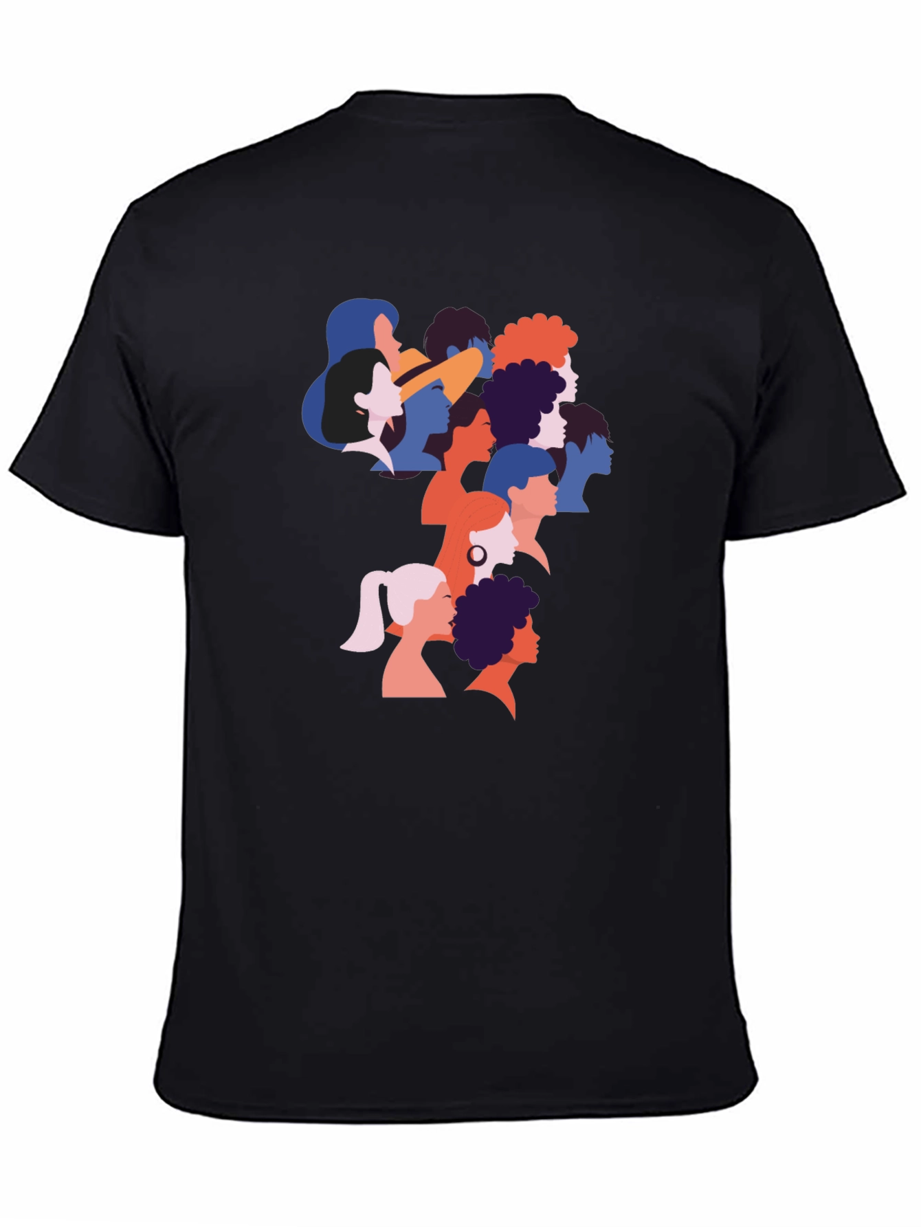 Black Diverse Faces Graphic T-Shirt - Black view 4