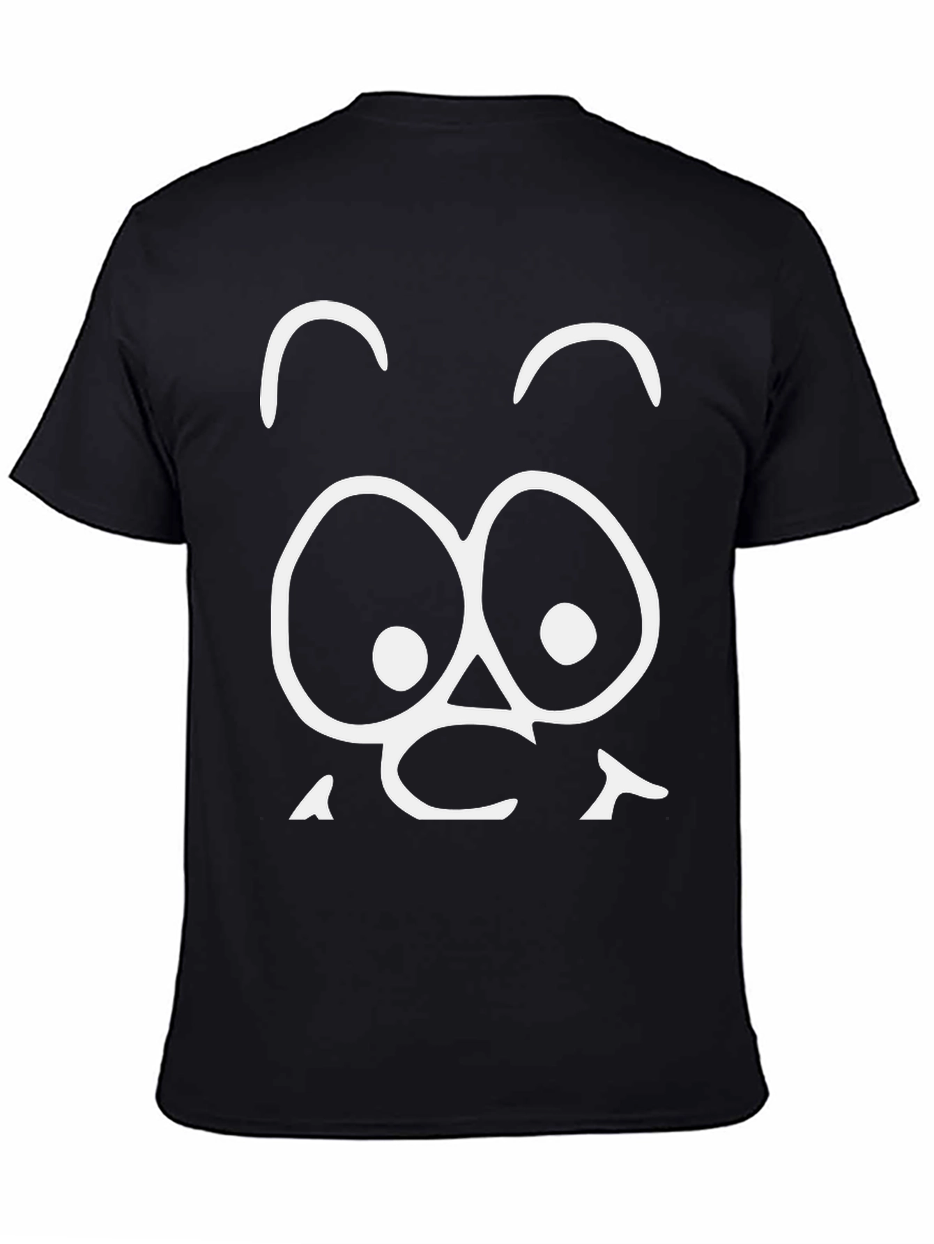 Black Funny Face Graphic Tee - Black Cotton T-Shirt view 4