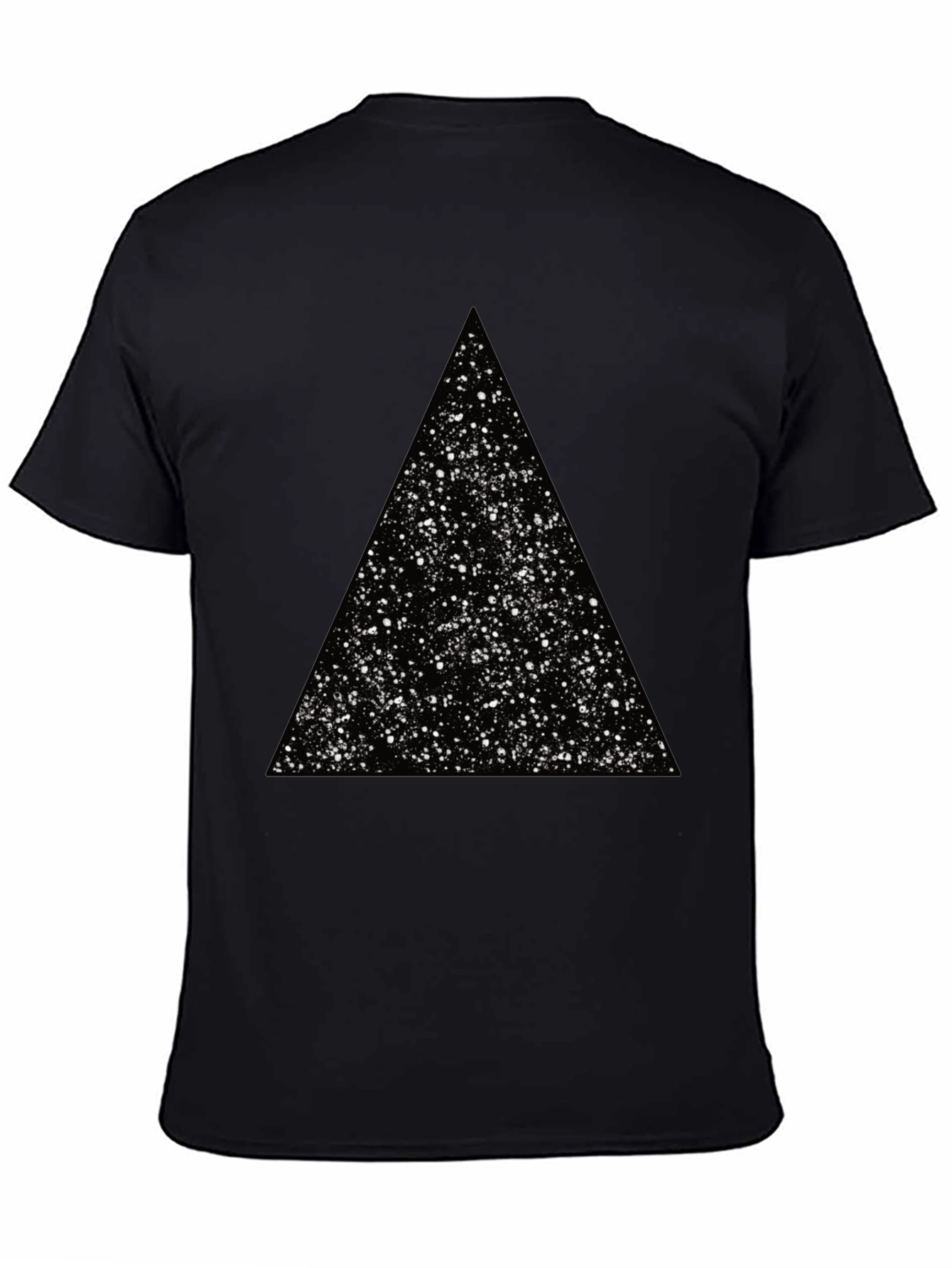 Black Cosmic Triangle Black Tee - Modern Graphic T-Shirt view 4