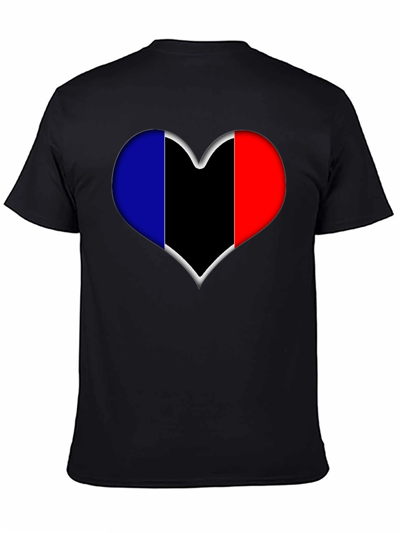 Black Heart Flag Graphic Tee - Stylish Black T-Shirt view 4