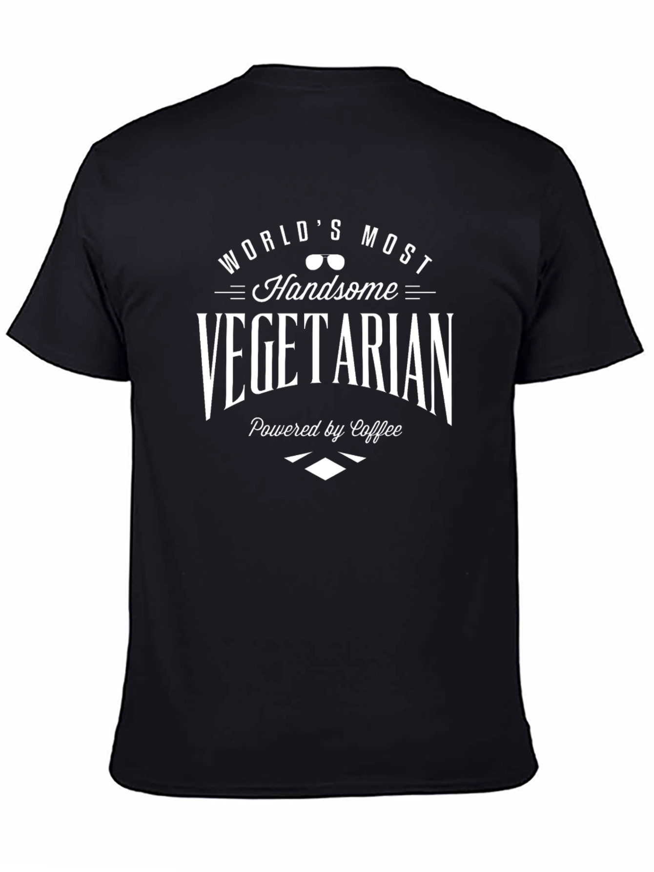 Black World's Most Handsome Vegetarian - Funny Graphic Tee view 4