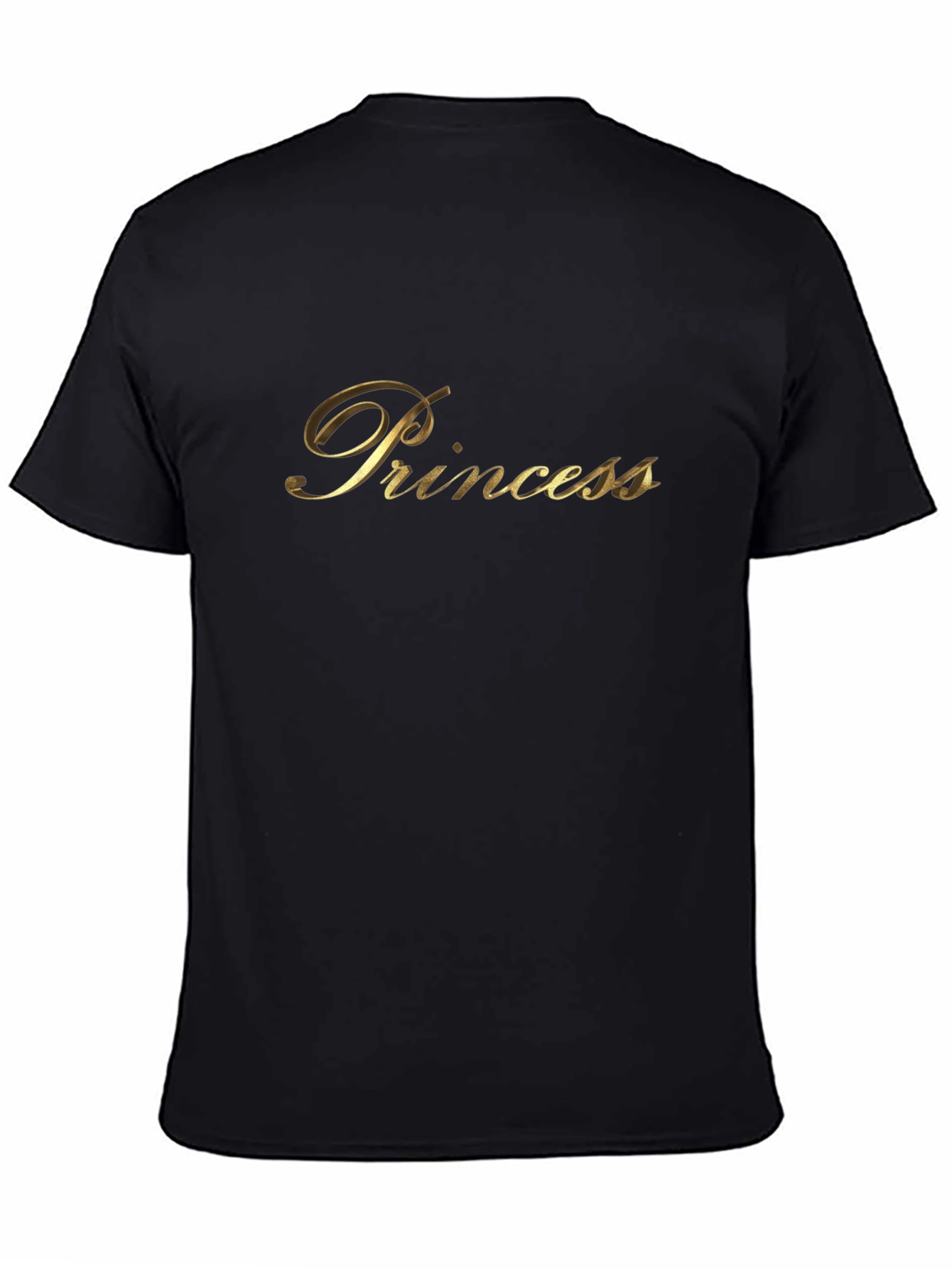 Black Princess Gold Lettering Black T-Shirt view 4