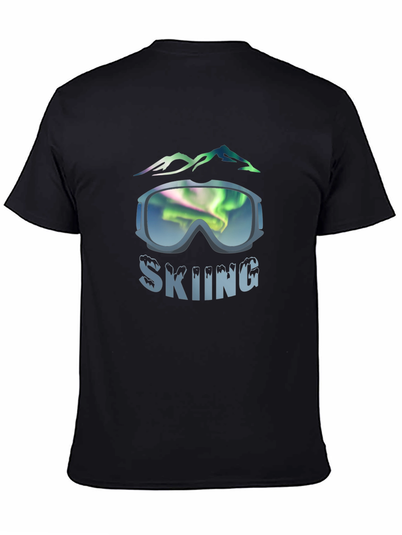 Black Skiing Graphic Tee - Mountain Adventure view 4
