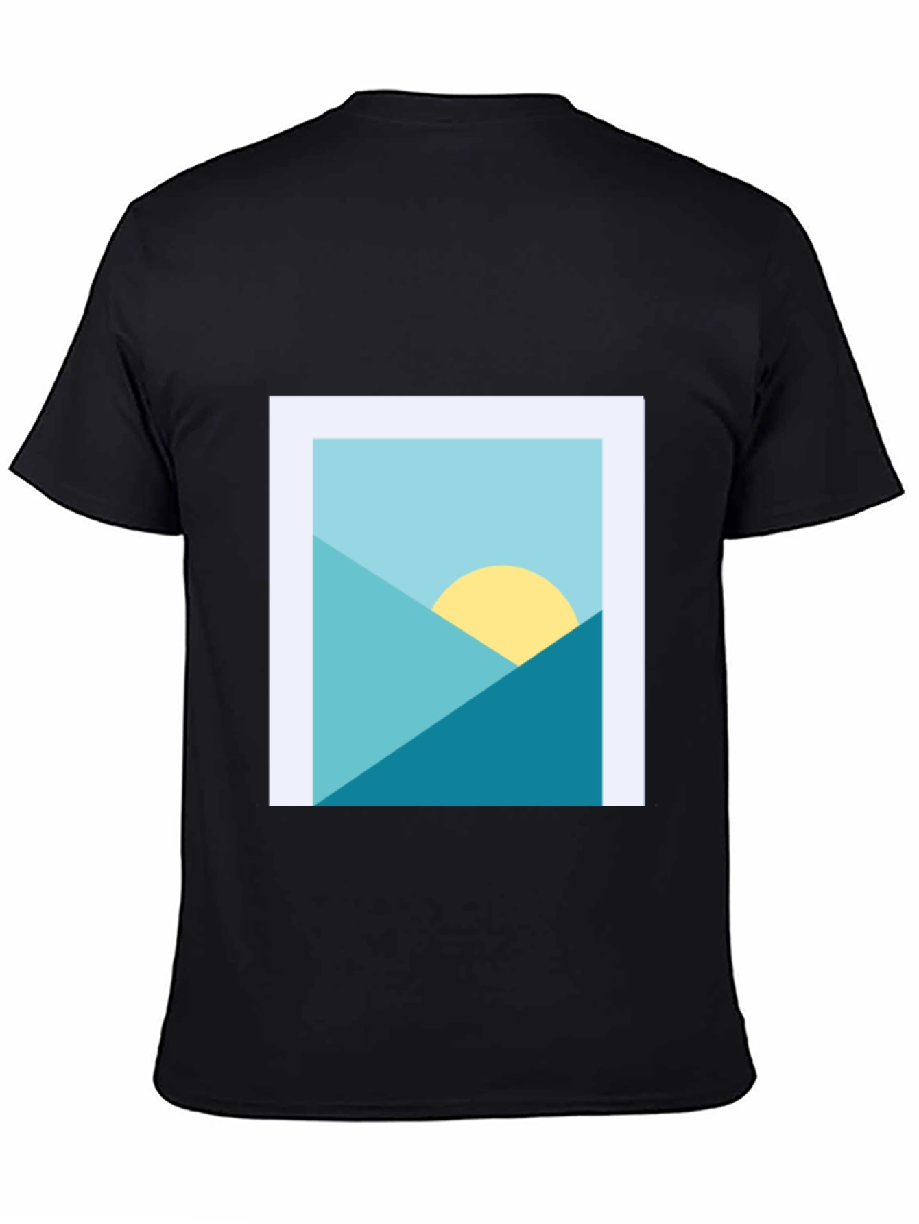 Black Geometric Landscape Graphic Tee - Modern Art Shirt view 4