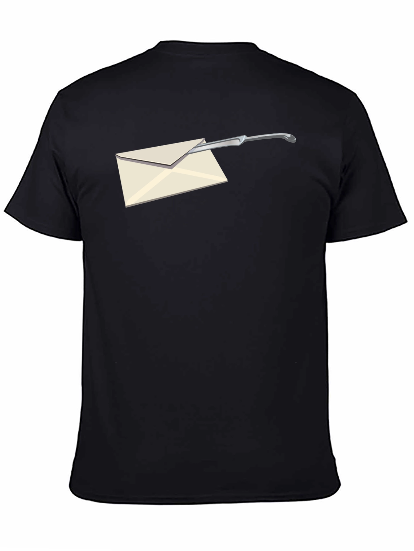 Black Envelope Opener Graphic Tee - Cool & Unique Design view 4