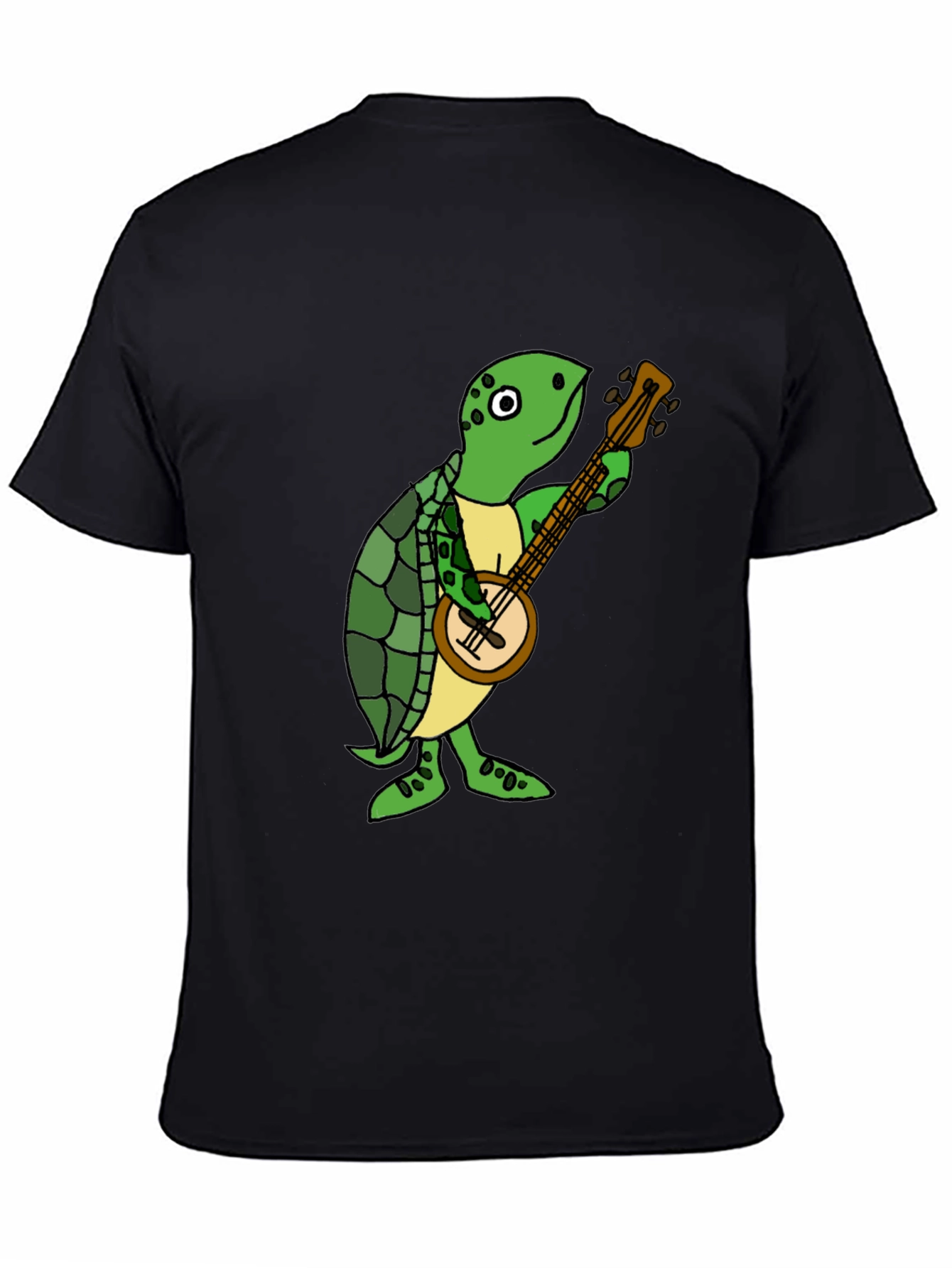 Black Turtle Banjo Player T-Shirt view 4