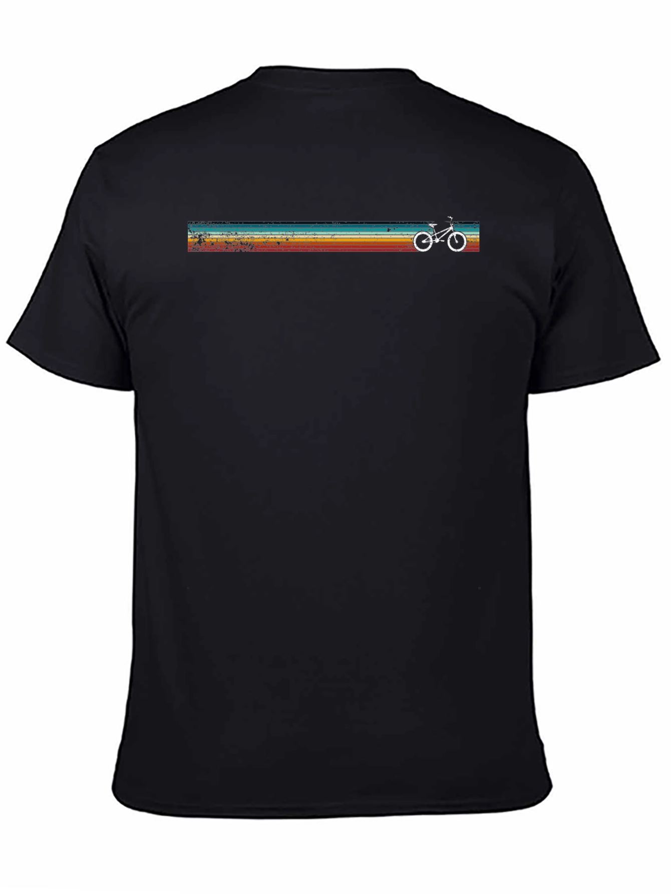 Black Retro Stripe Bike Graphic Tee - Cool Casual Style view 4