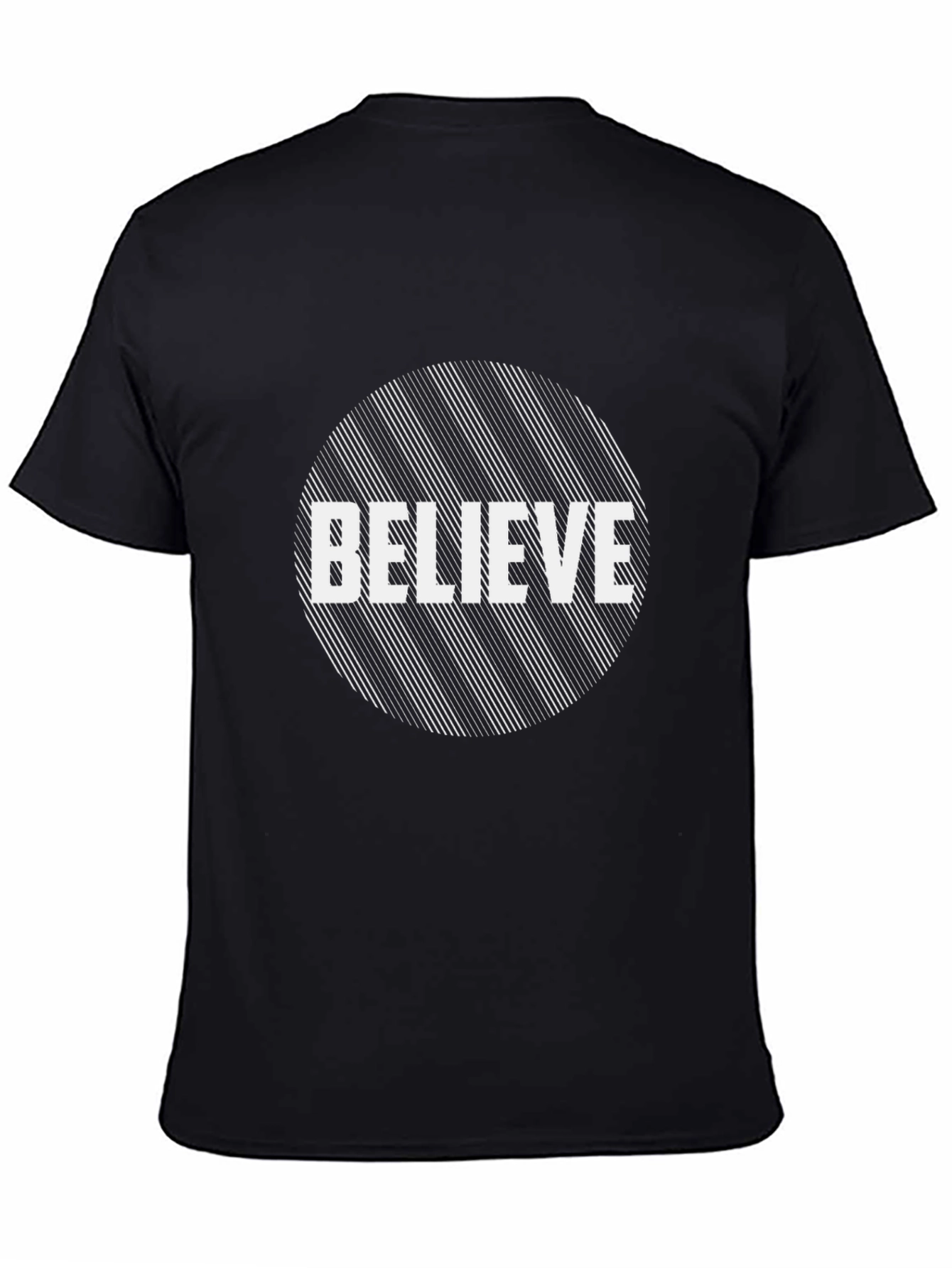 Black Believe Graphic Tee - Black Cotton T-Shirt view 4