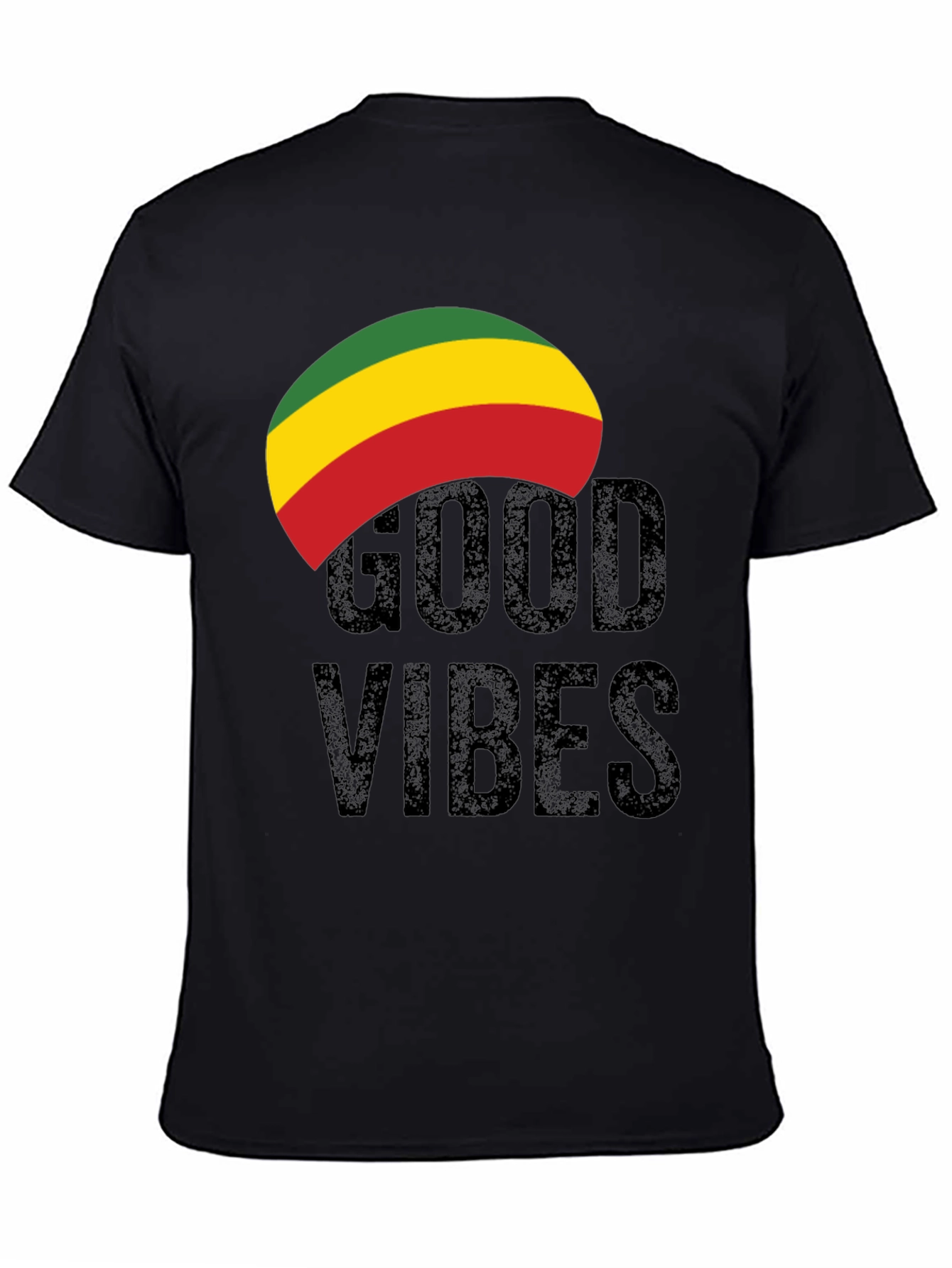 Black Rasta Good Vibes Graphic Tee - Black view 4