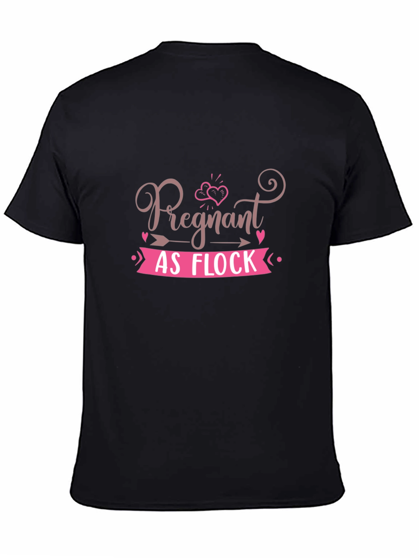 Black Pregnant as Flock T-Shirt, Funny Pregnancy Tee view 4