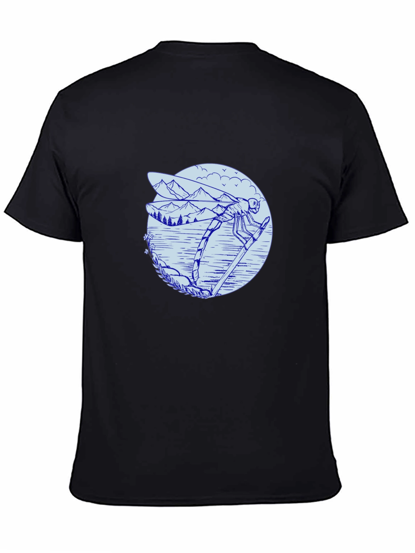 Black Dragonfly Lake Graphic T-Shirt - Nature Tee view 4