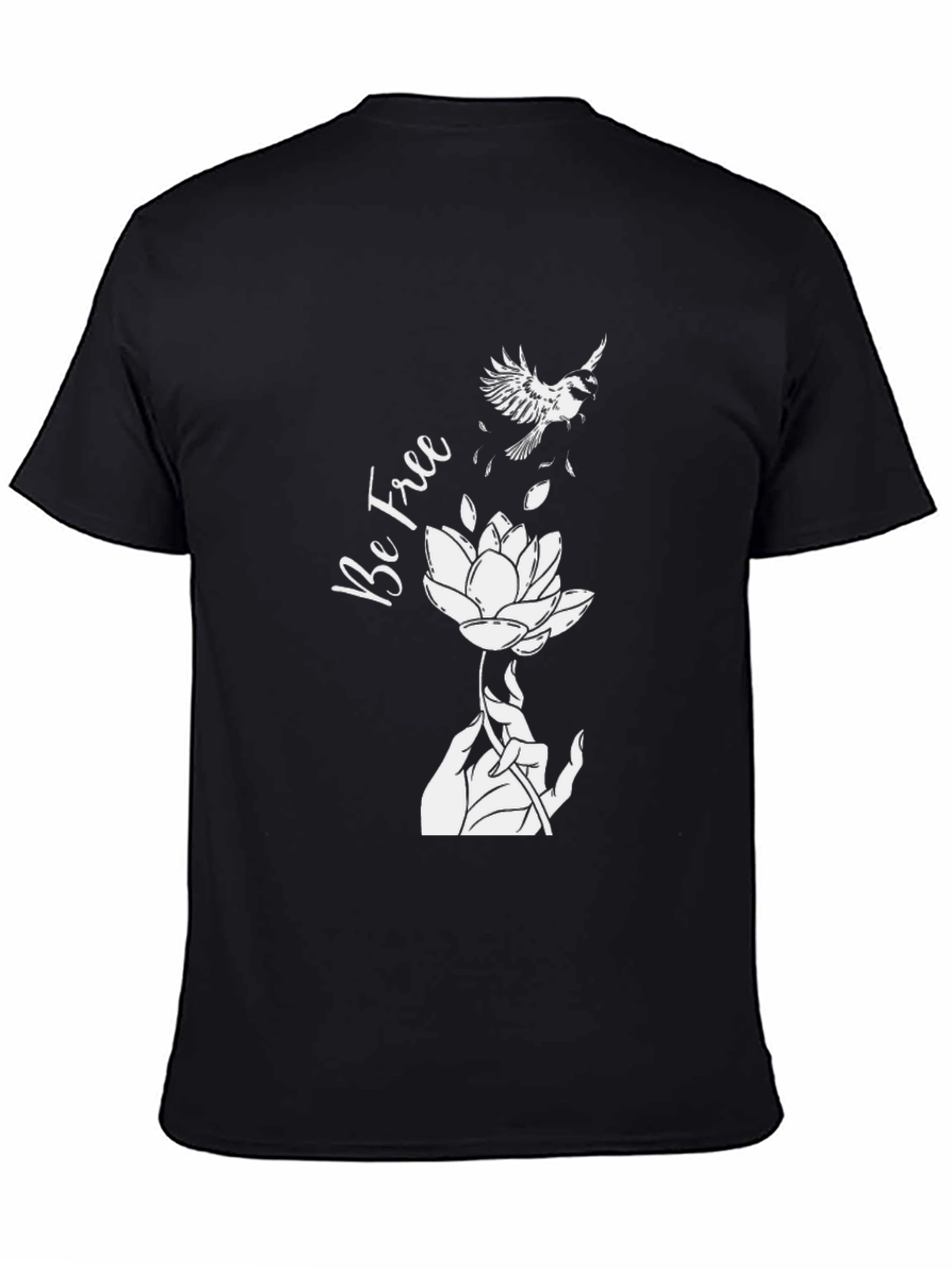Black Be Free Lotus Flower T-Shirt view 4
