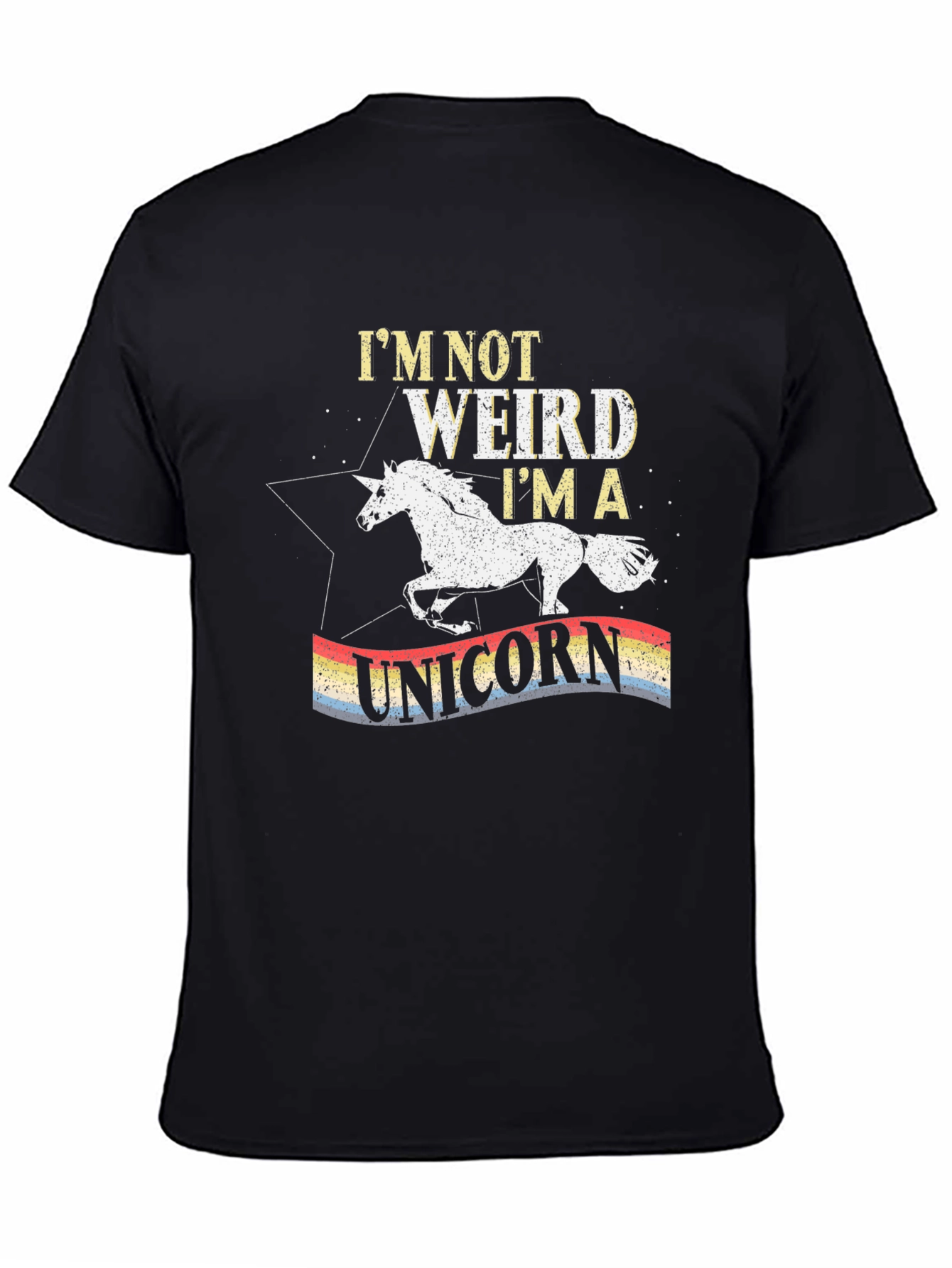 Black I'm Not Weird I'm A Unicorn T-Shirt view 4
