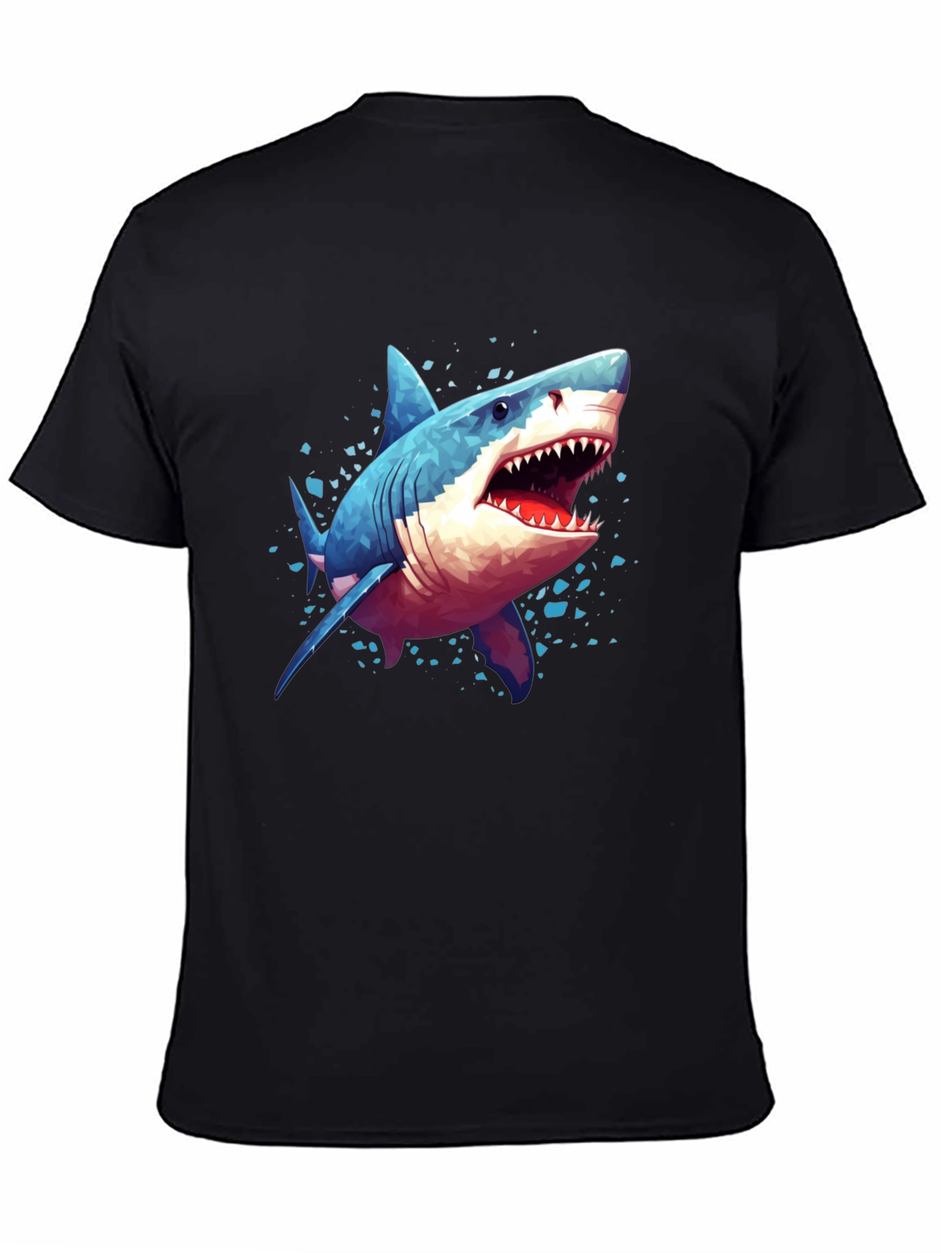 Black Shark Graphic Tee - Black Cotton view 4