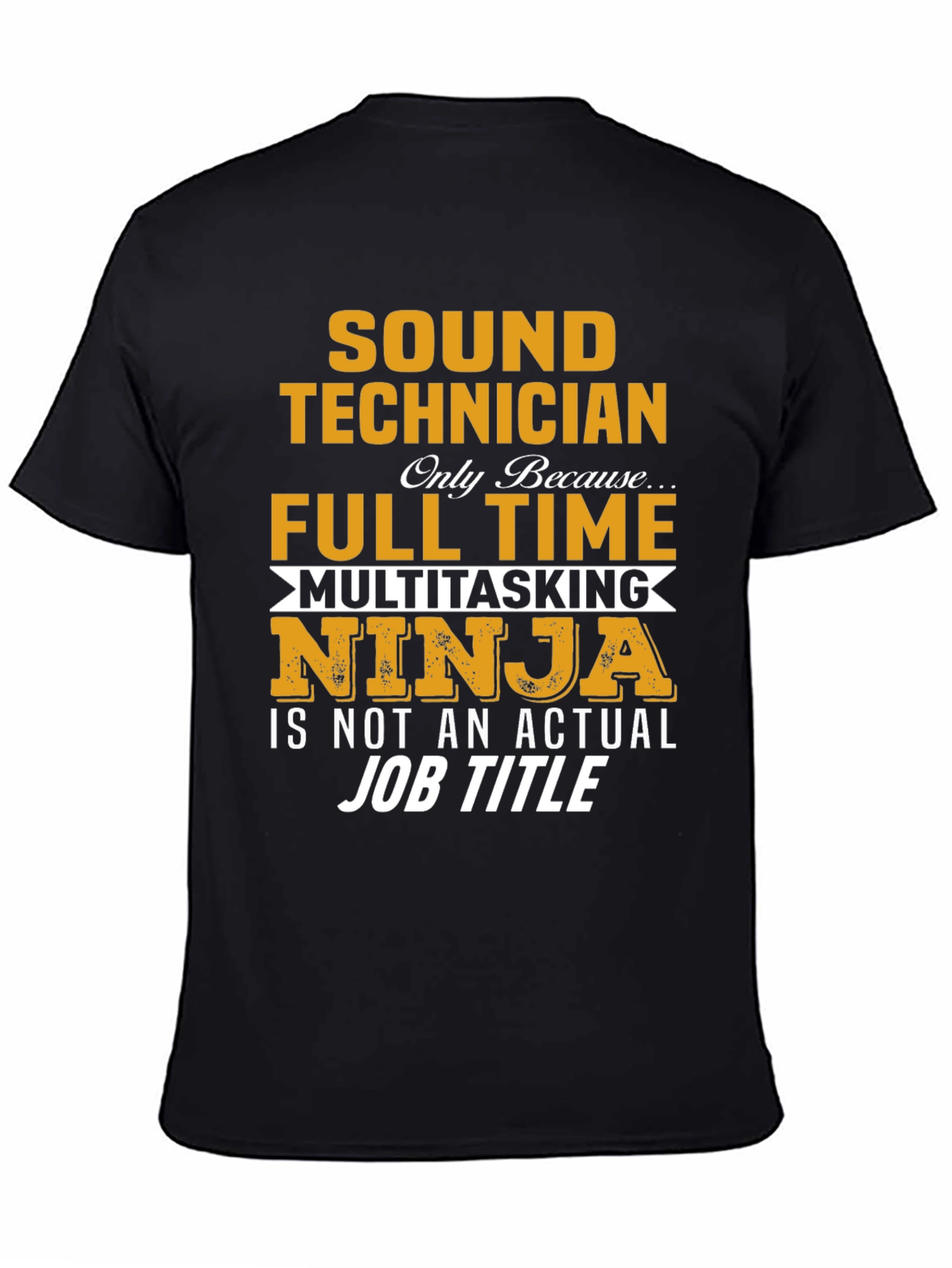 Black Sound Technician Multitasking Ninja Graphic T-Shirt view 4