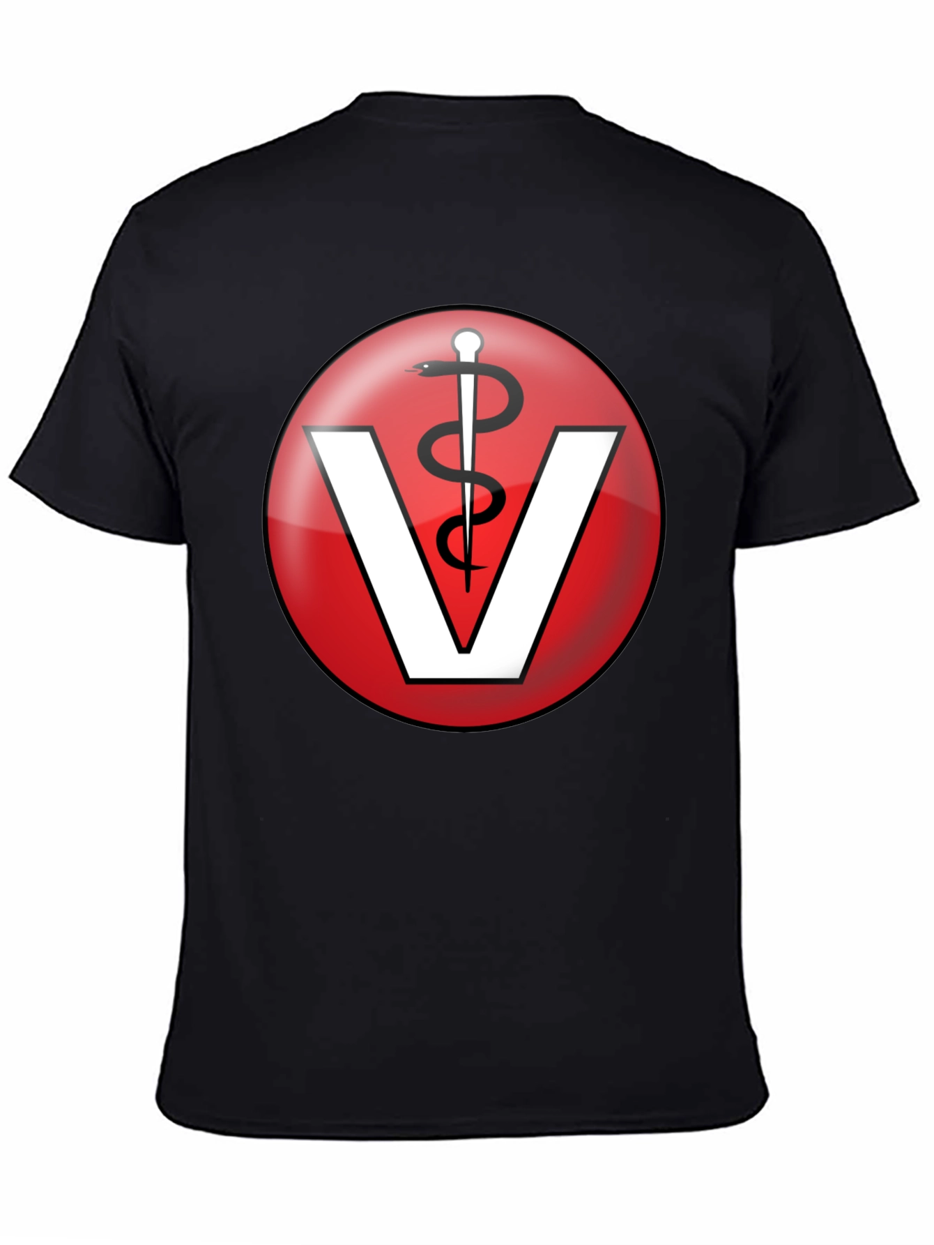 Black Veterinary Medicine T-Shirt - Caduceus Vet Tee view 4