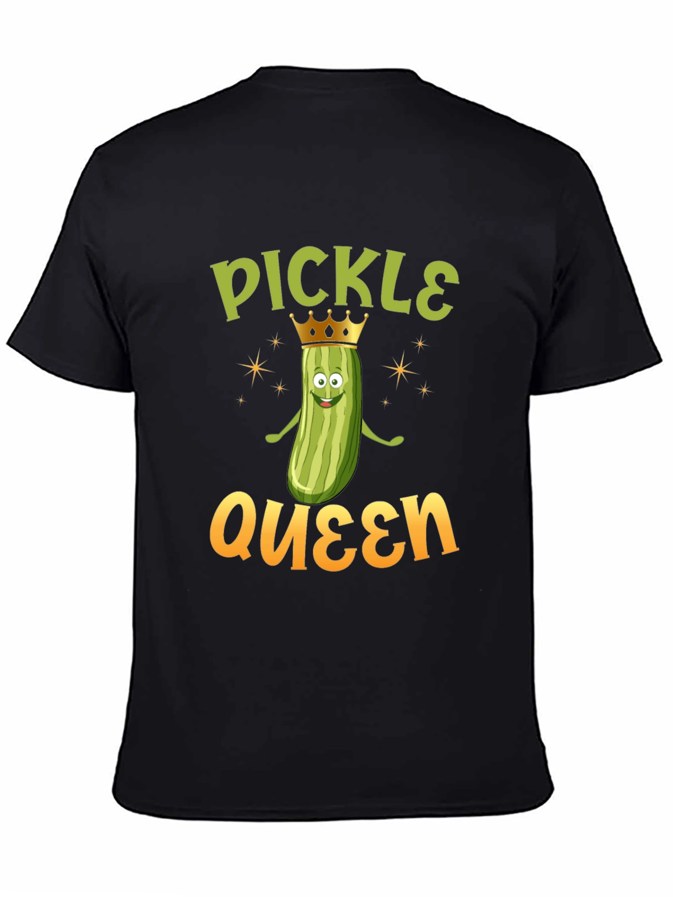 Black Pickle Queen T-Shirt - Funny Foodie Tee view 4