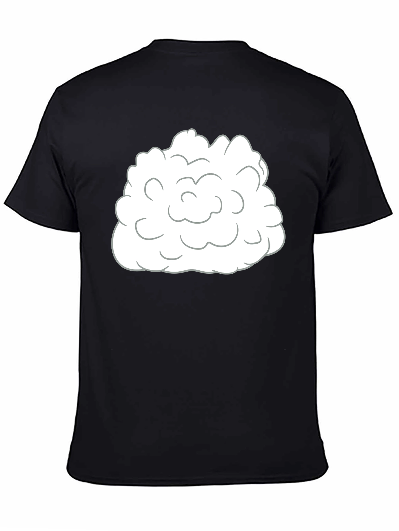 Black Cartoon Cloud Graphic T-Shirt - Black view 4