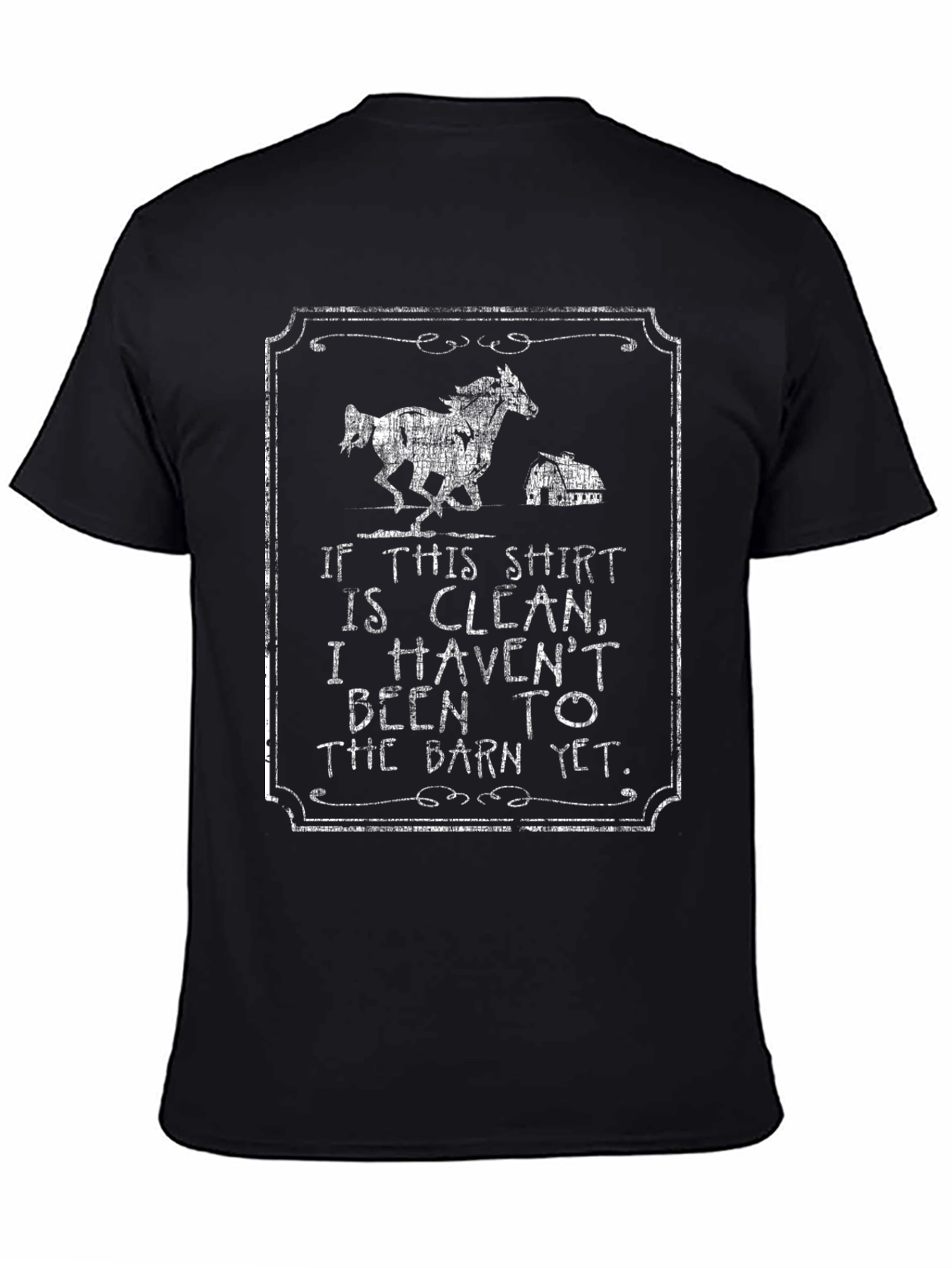 Black Funny Horse Lover T-Shirt - Clean Shirt Barn view 4