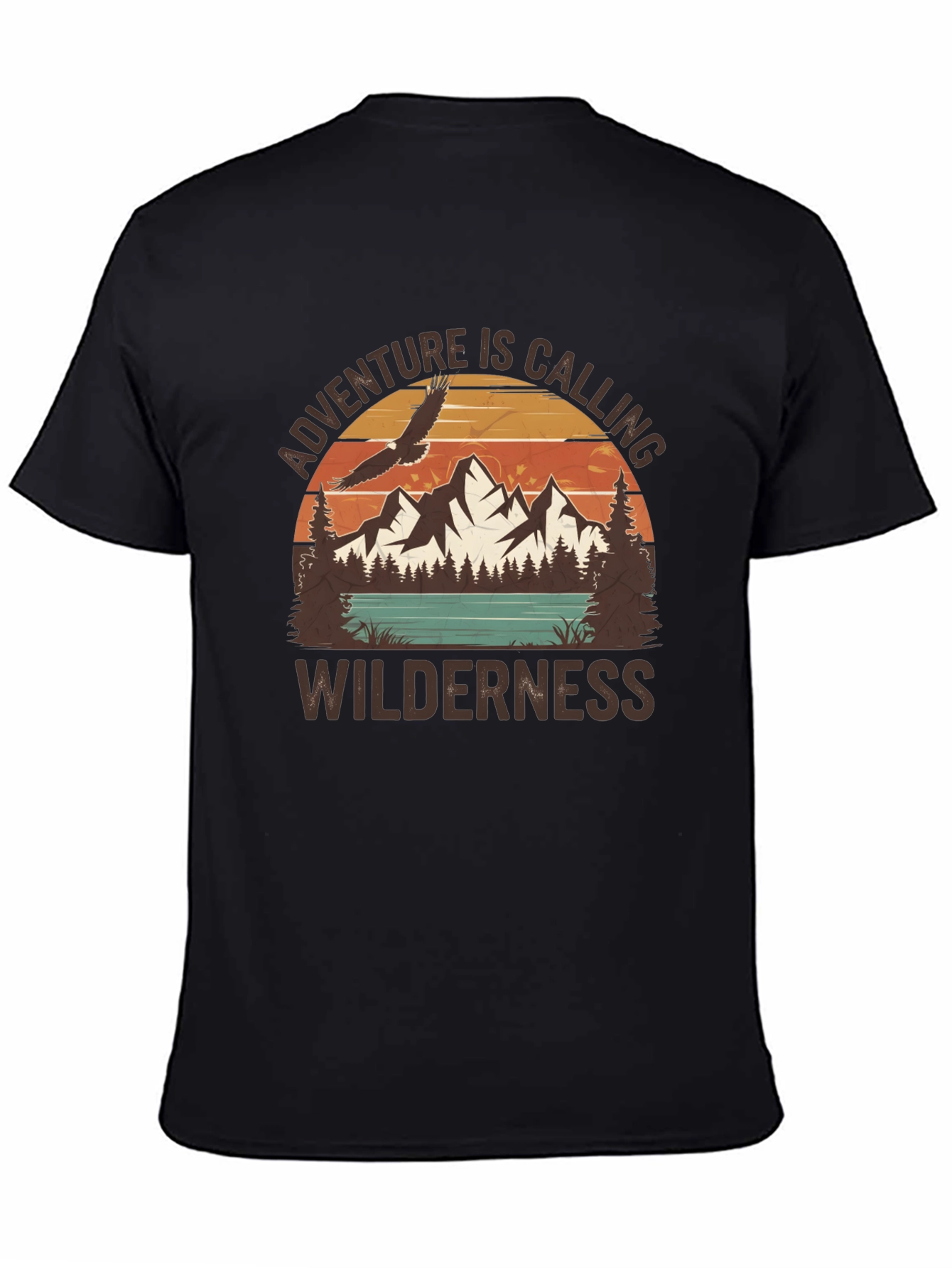 Black Adventure Awaits Graphic Tee view 4
