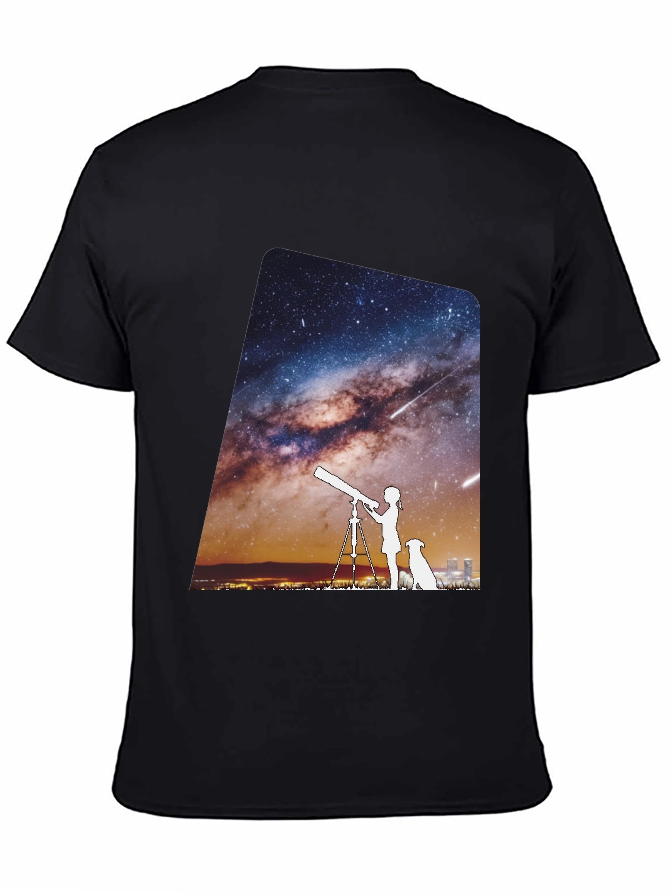 Black Starry Night Tee - Unisex Premium Cotton T-Shirt view 4