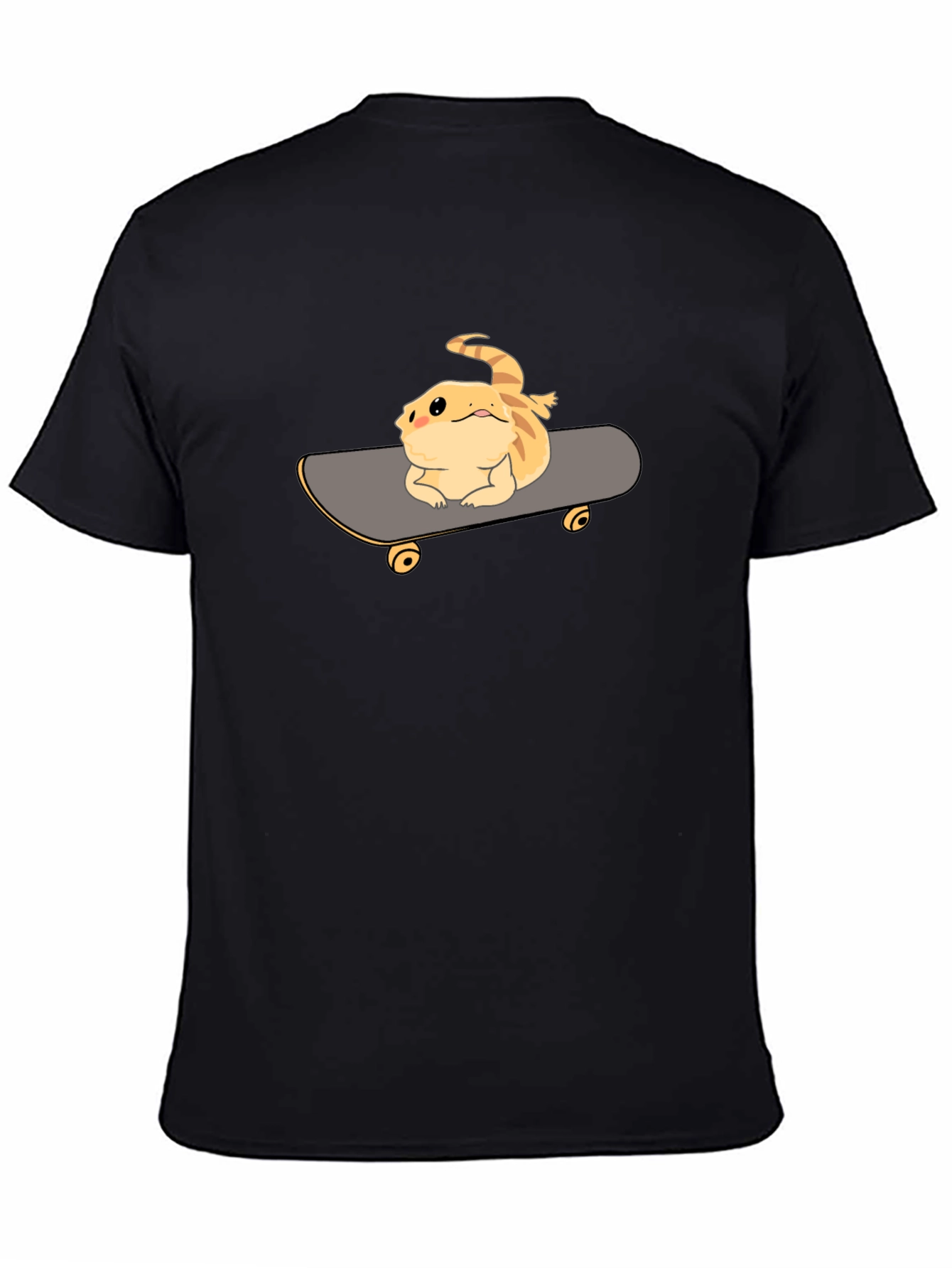 Black Bearded Dragon Skateboard T-Shirt - Cool Reptile Tee view 4