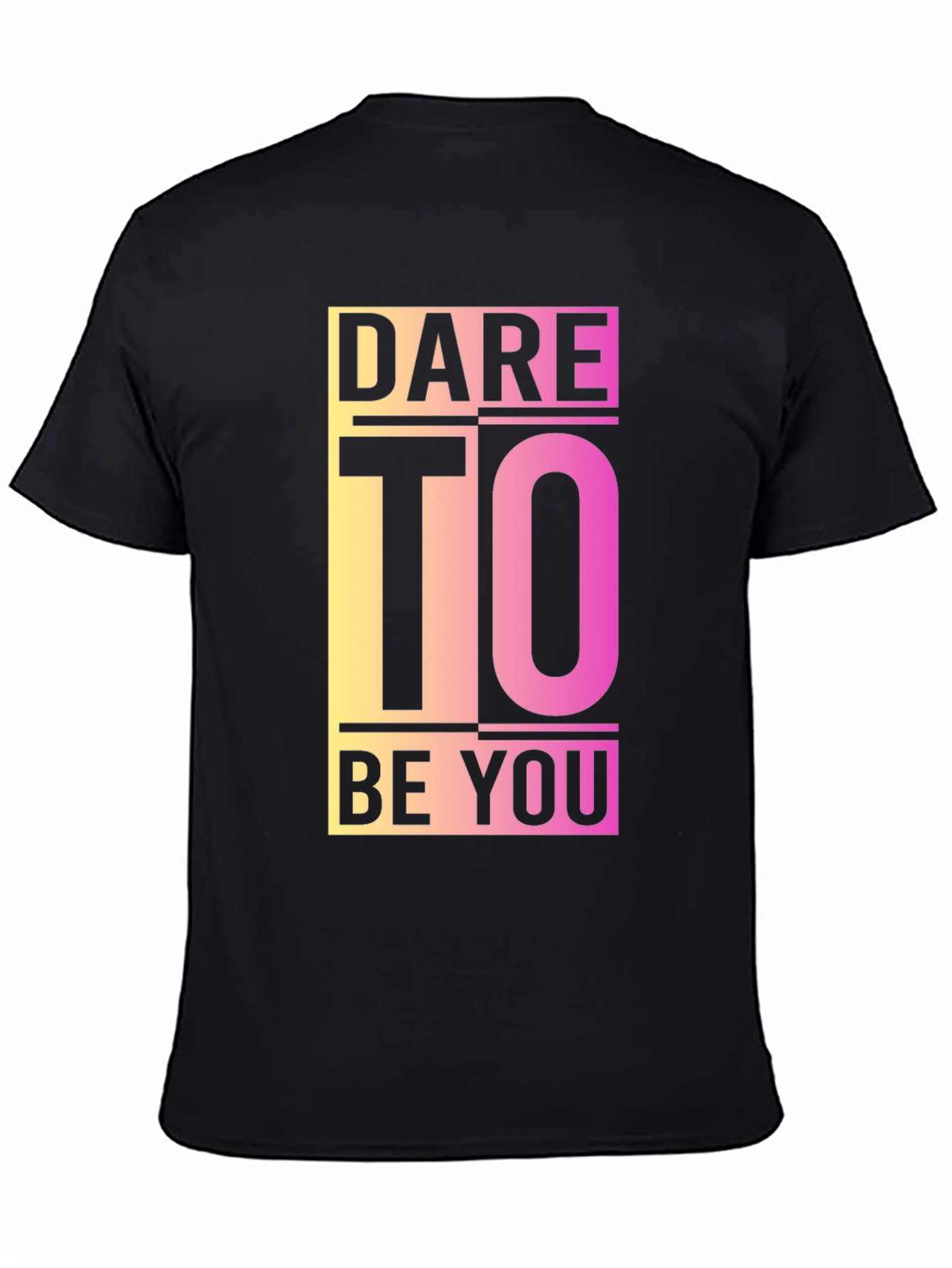Black Dare To Be You Graphic Tee - Black Cotton Blend view 4