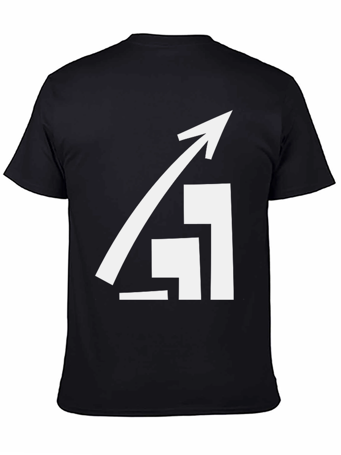 Black Trending Up T-Shirt - White Graphic on Black view 4