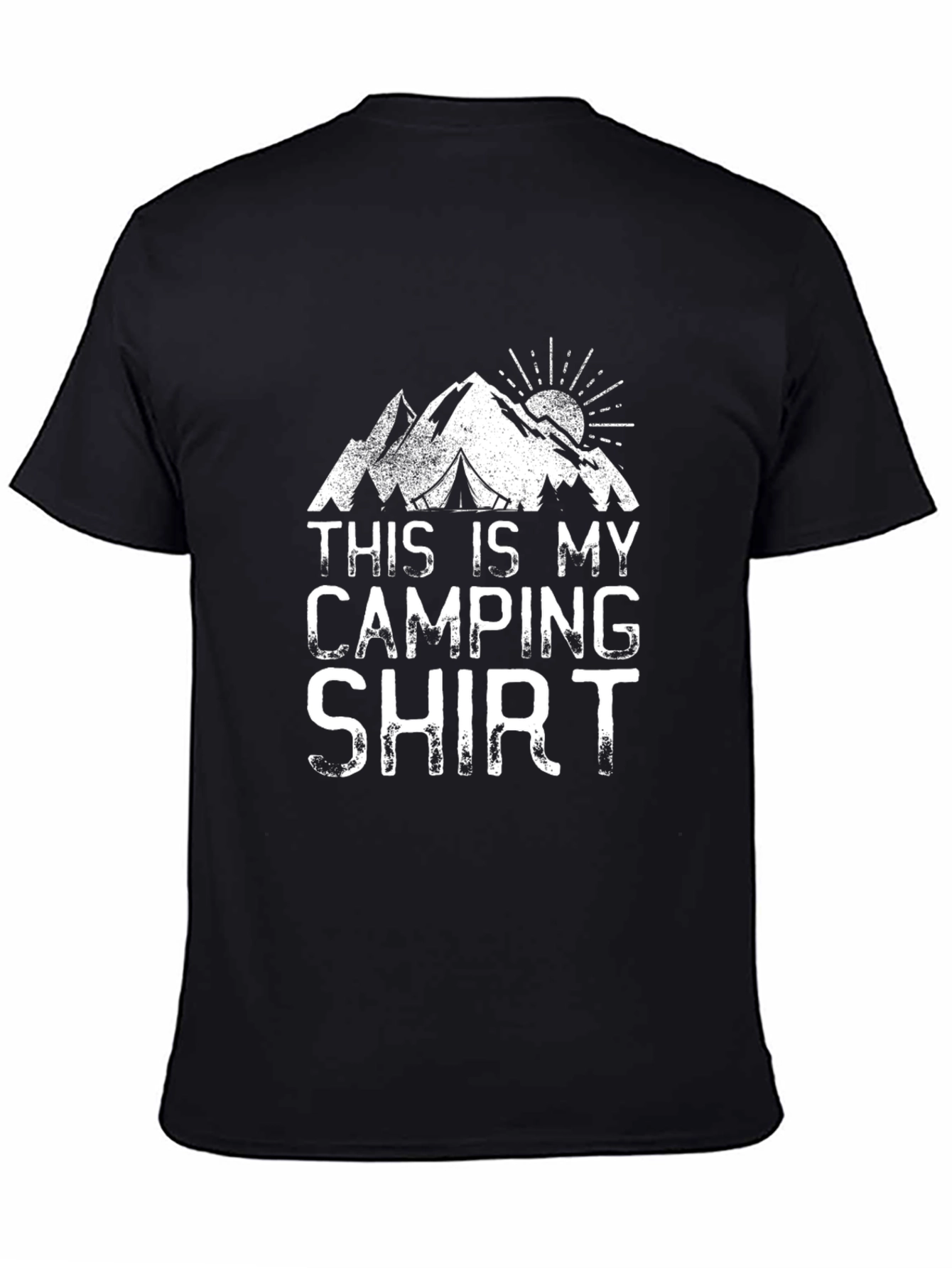 Black Camping Shirt - This Is My Camping Shirt Black Cotton Tee view 4