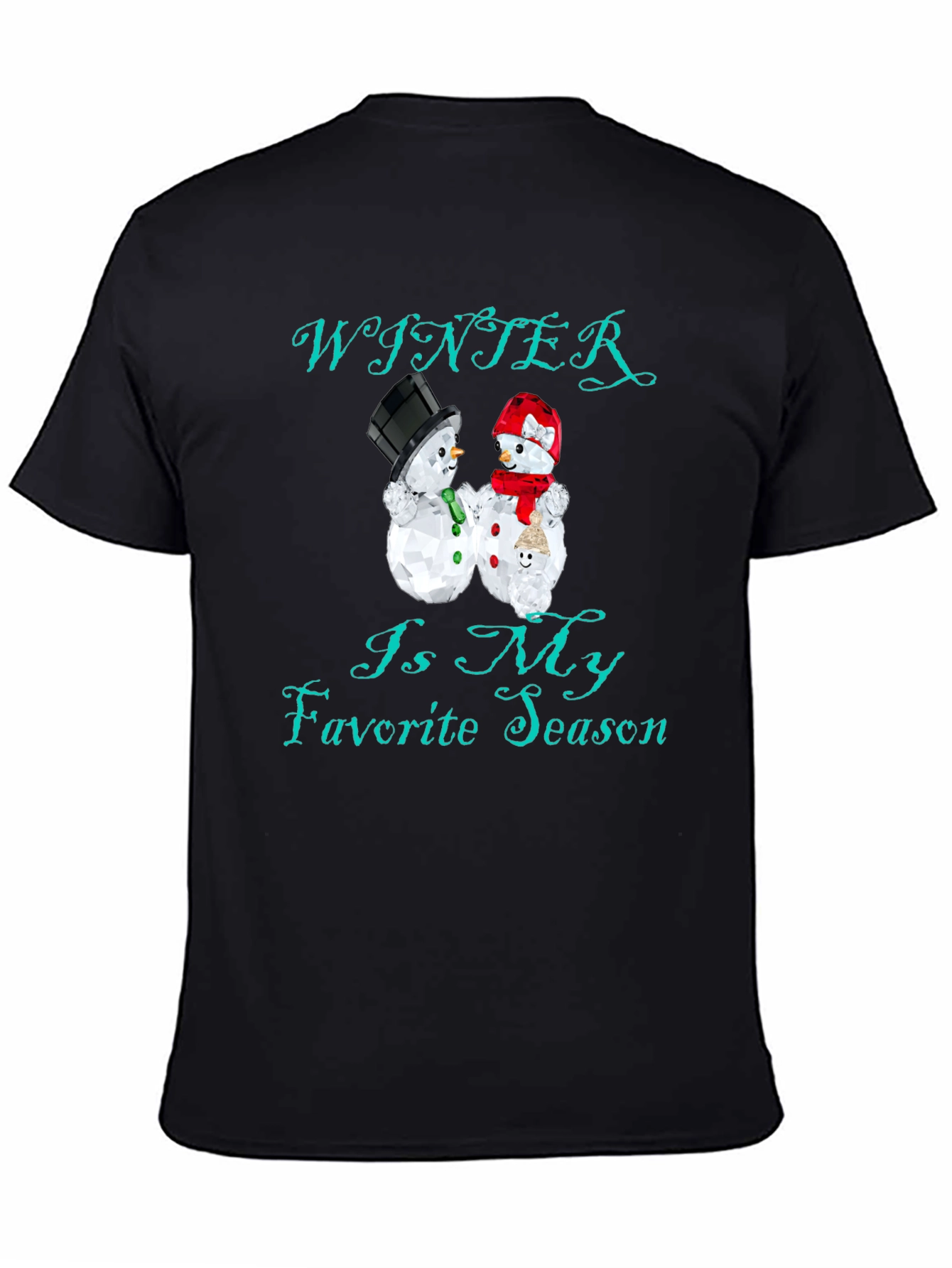 Black Winter Is My Favorite Season Black T-Shirt view 4