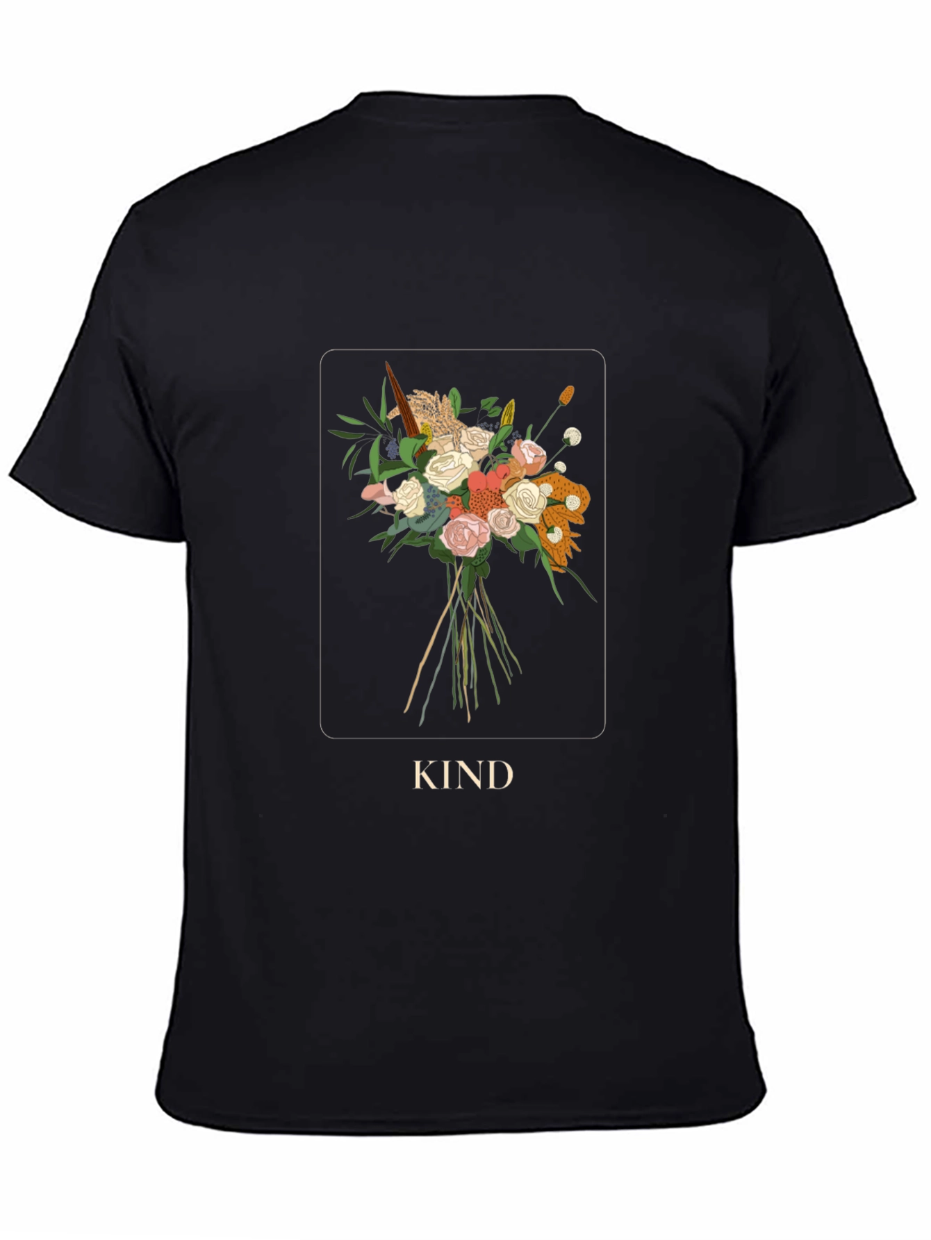 Black Kind Floral Bouquet Graphic Tee view 4