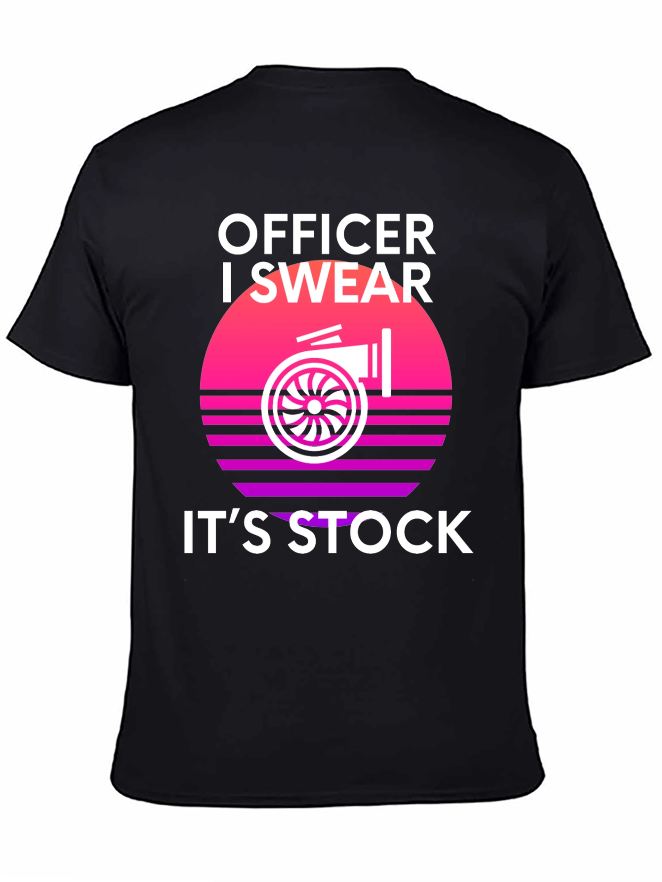 Black Officer I Swear It's Stock Turbo T-Shirt view 4
