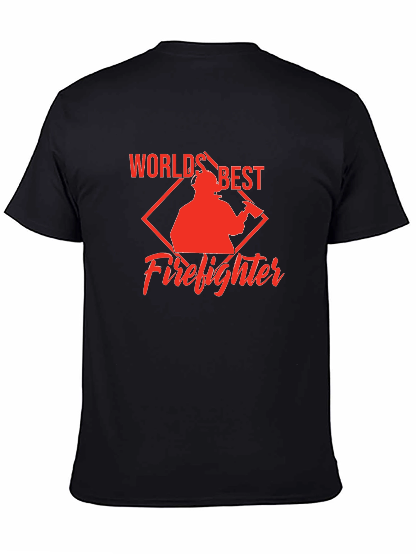 Black World's Best Firefighter Graphic T-Shirt view 4