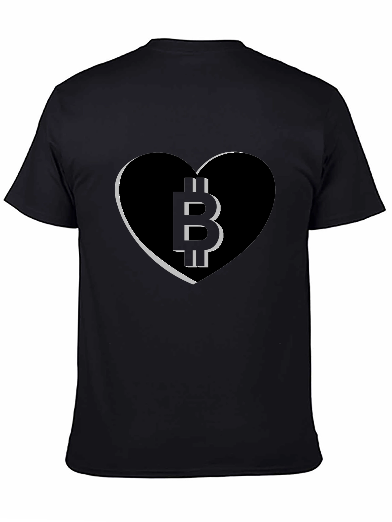 Black Bitcoin Heart Tee - Crypto Love T-Shirt view 4